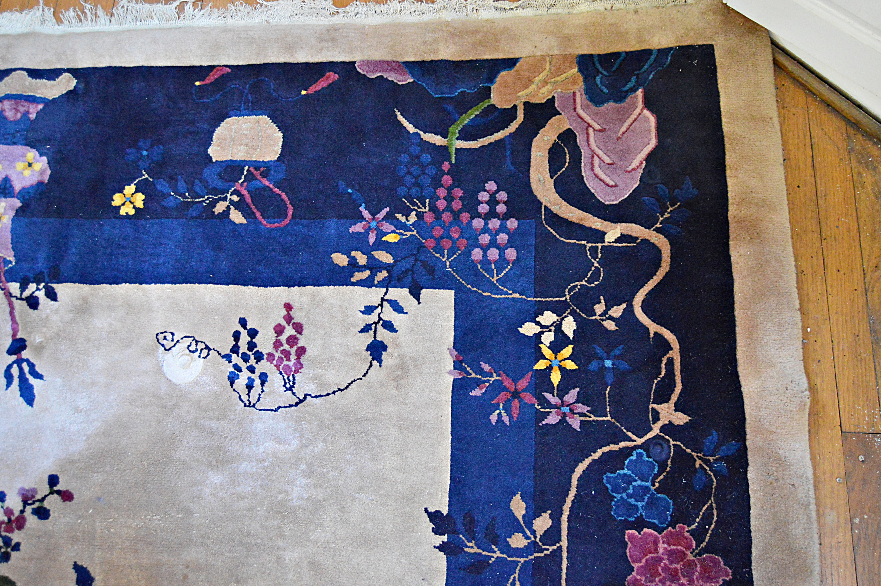 Semi-Antique Hand-Knotted Chinese Wool Area Rug