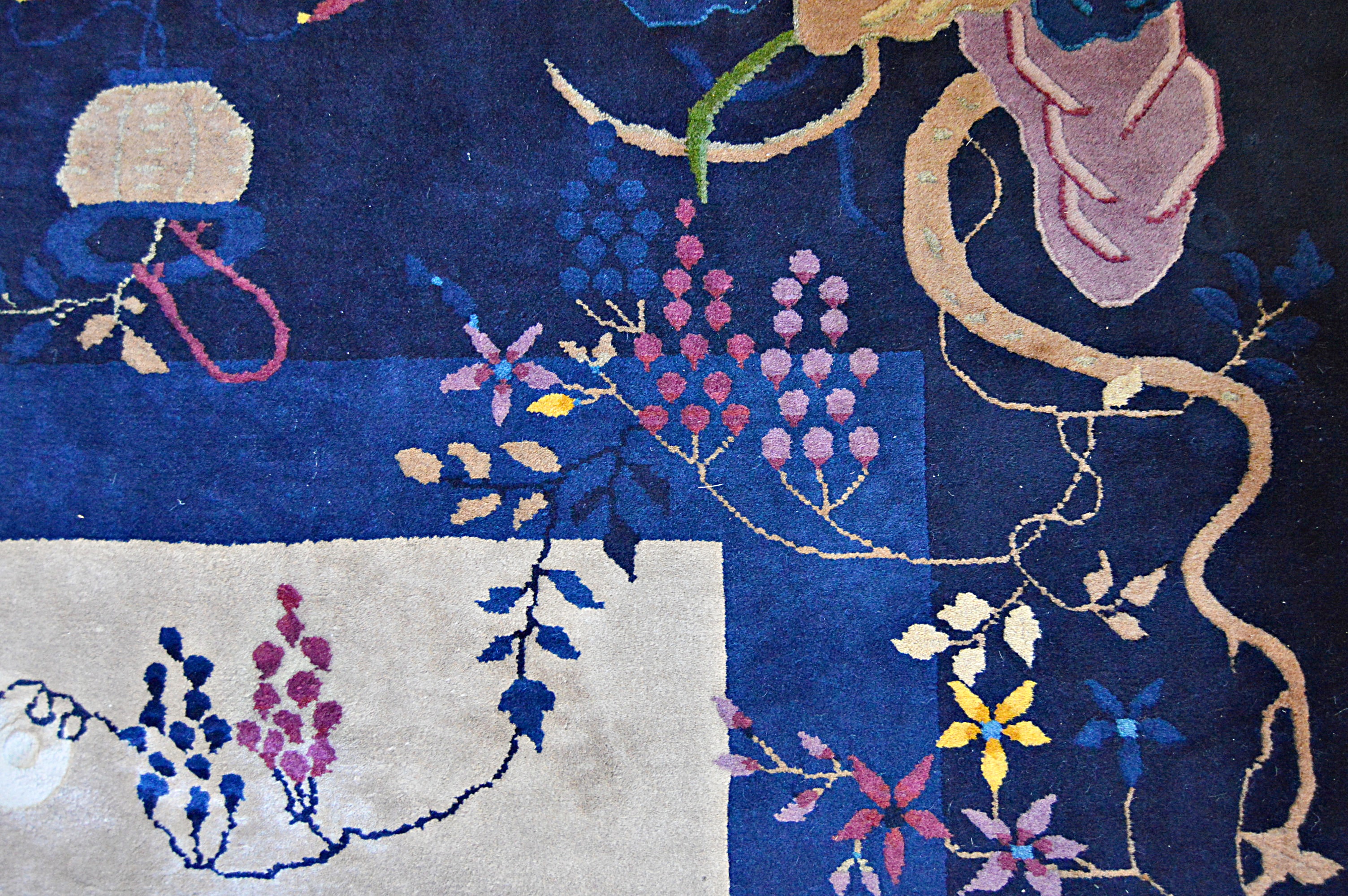 Semi-Antique Hand-Knotted Chinese Wool Area Rug