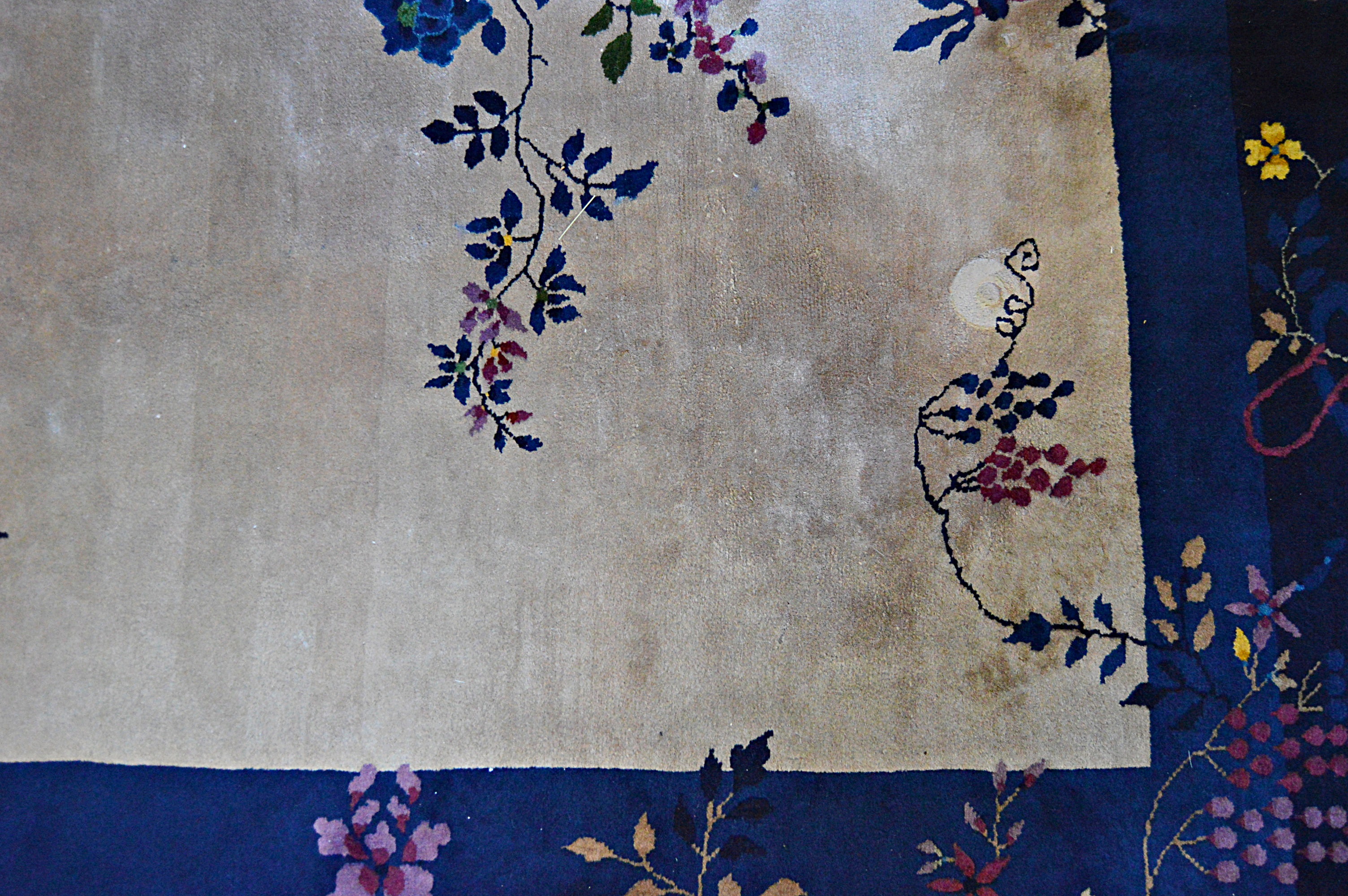 Semi-Antique Hand-Knotted Chinese Wool Area Rug