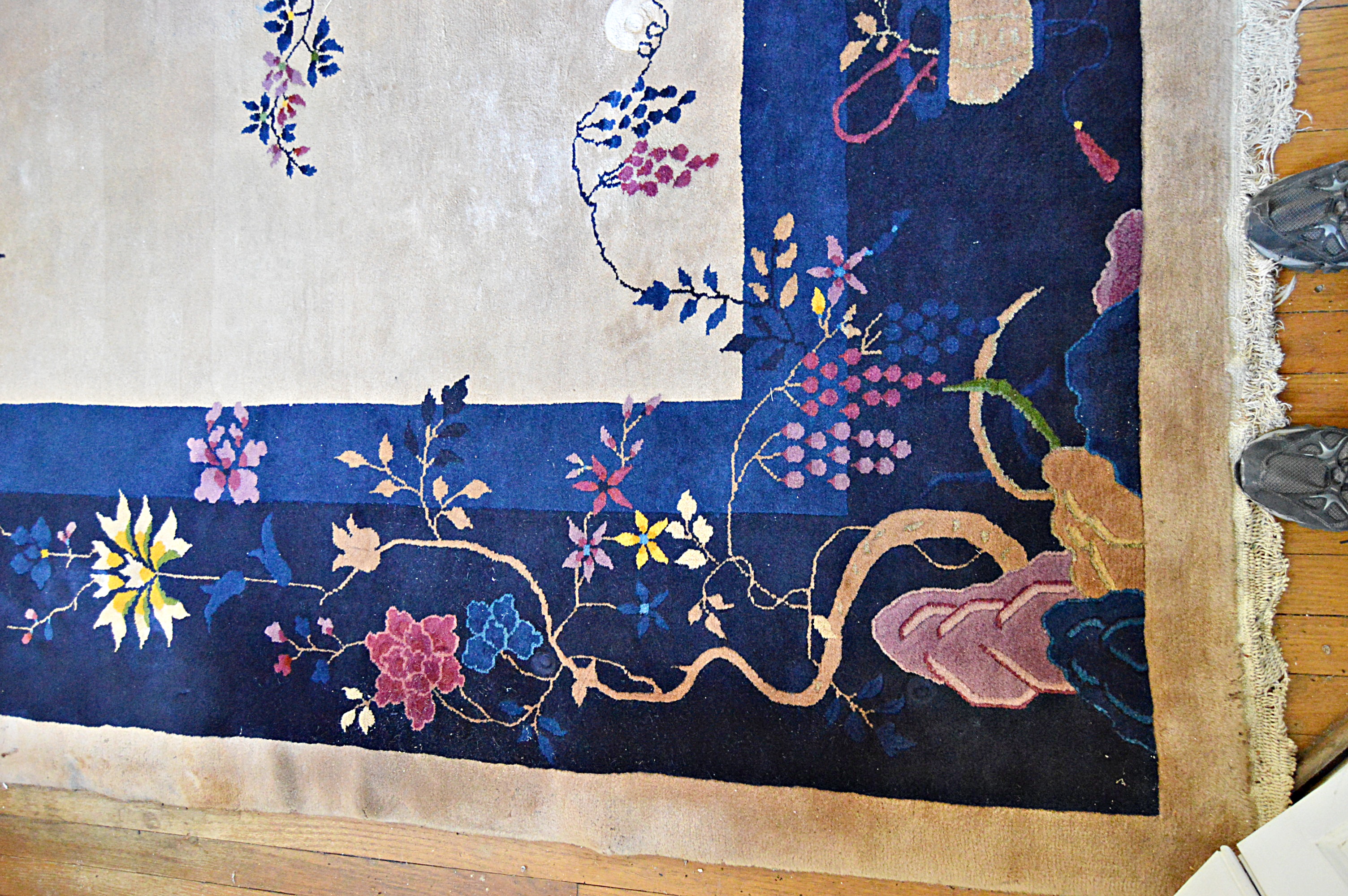 Semi-Antique Hand-Knotted Chinese Wool Area Rug