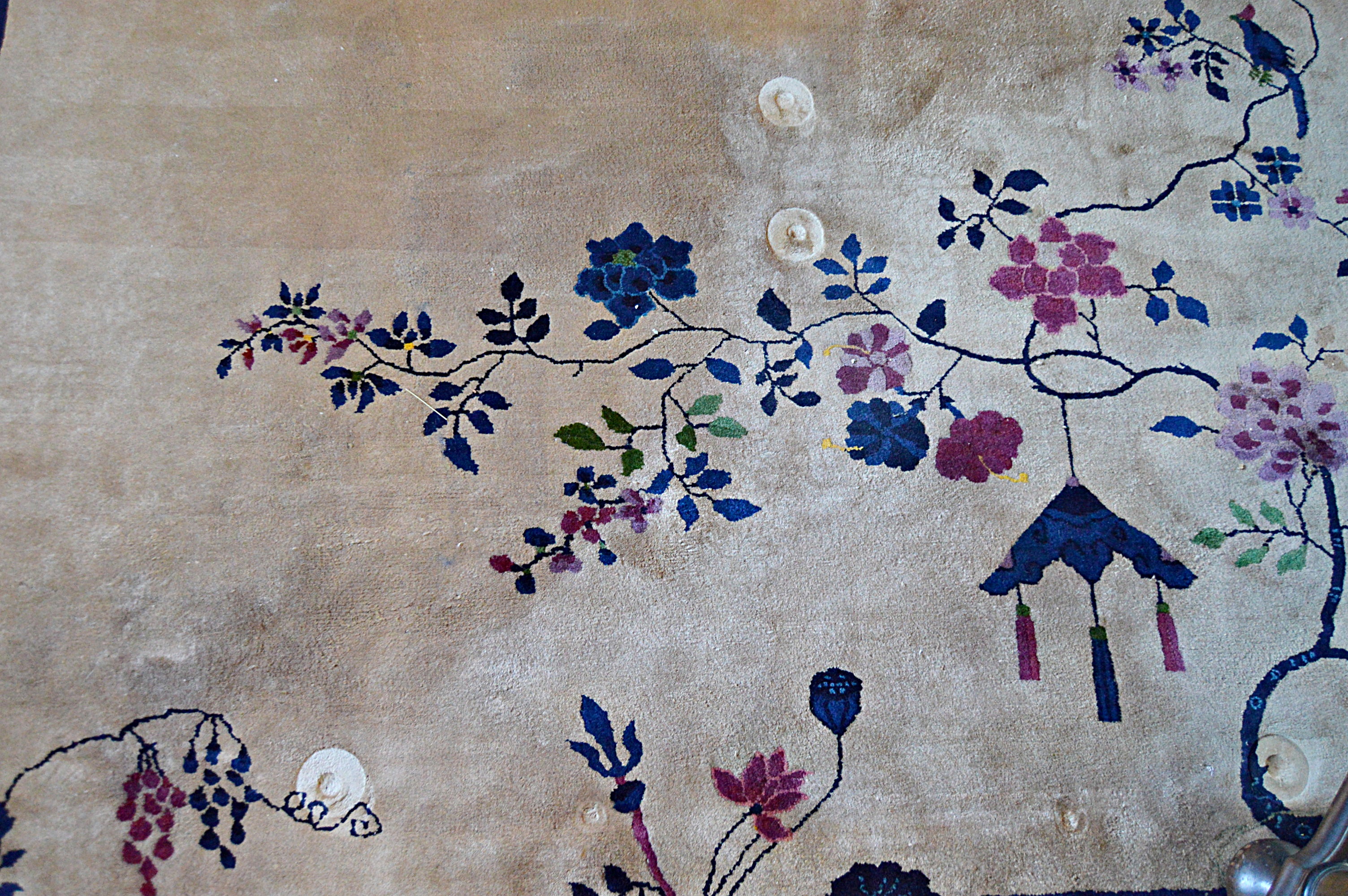 Semi-Antique Hand-Knotted Chinese Wool Area Rug