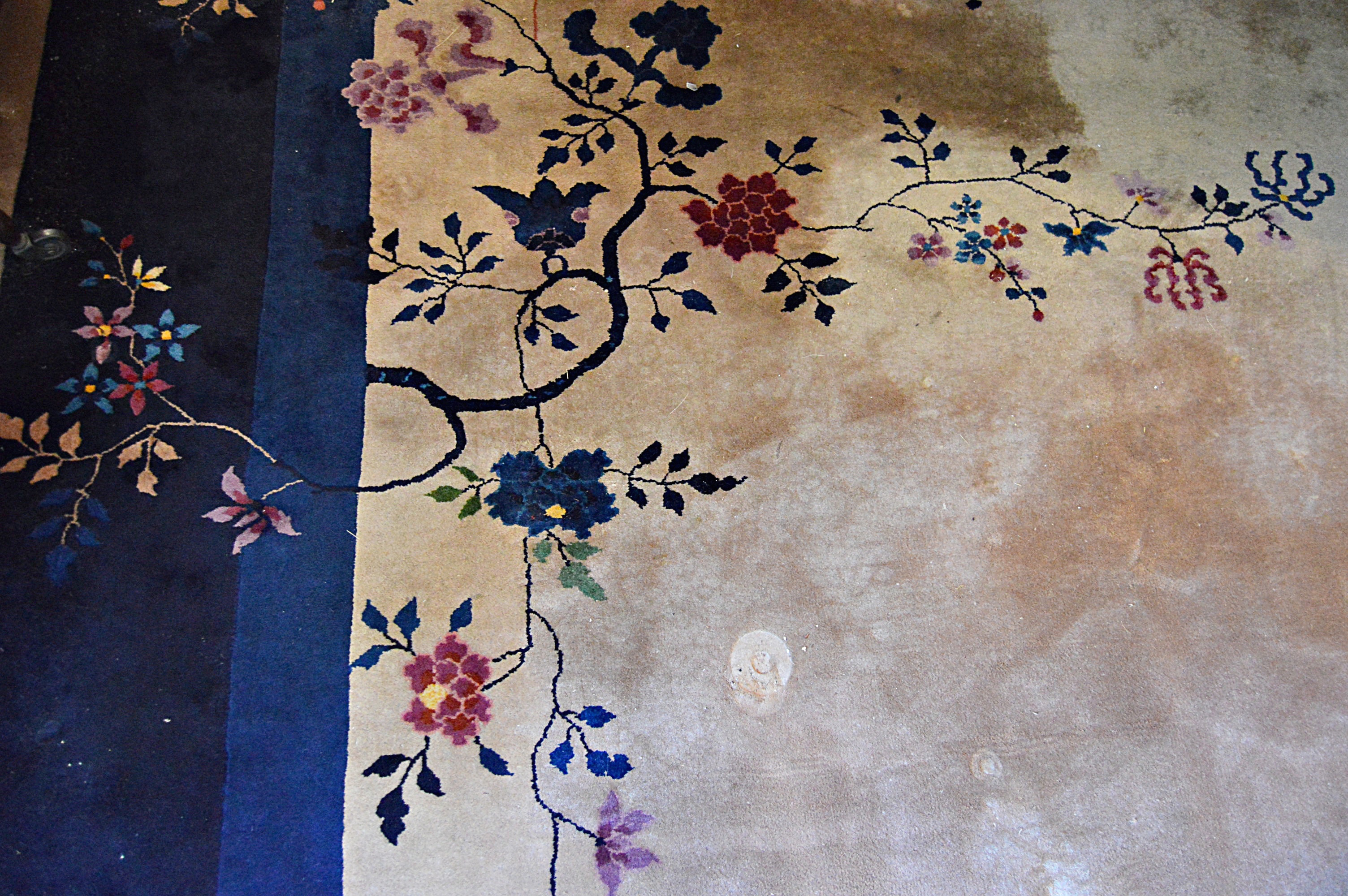 Semi-Antique Hand-Knotted Chinese Wool Area Rug