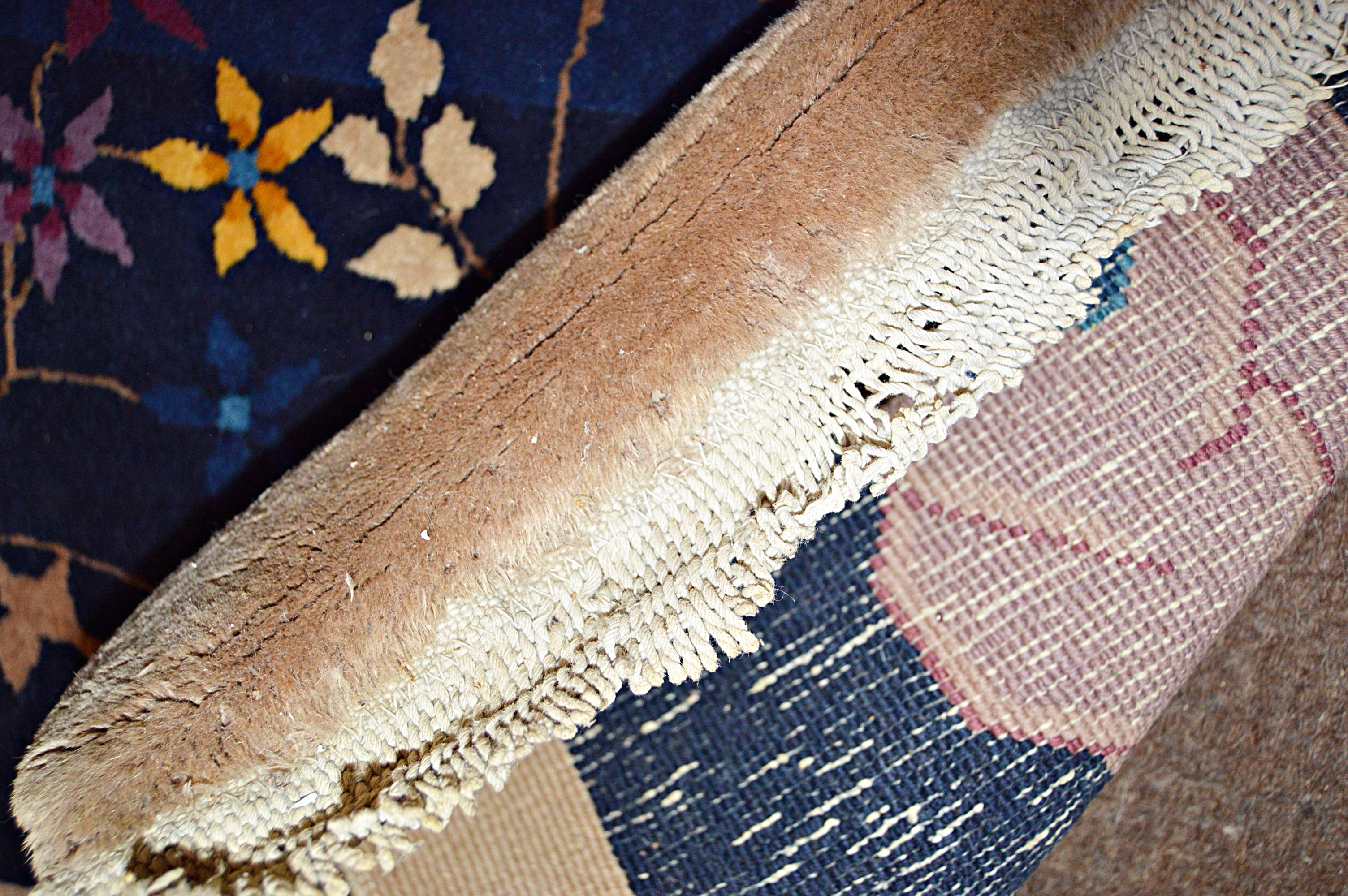 Semi-Antique Hand-Knotted Chinese Wool Area Rug