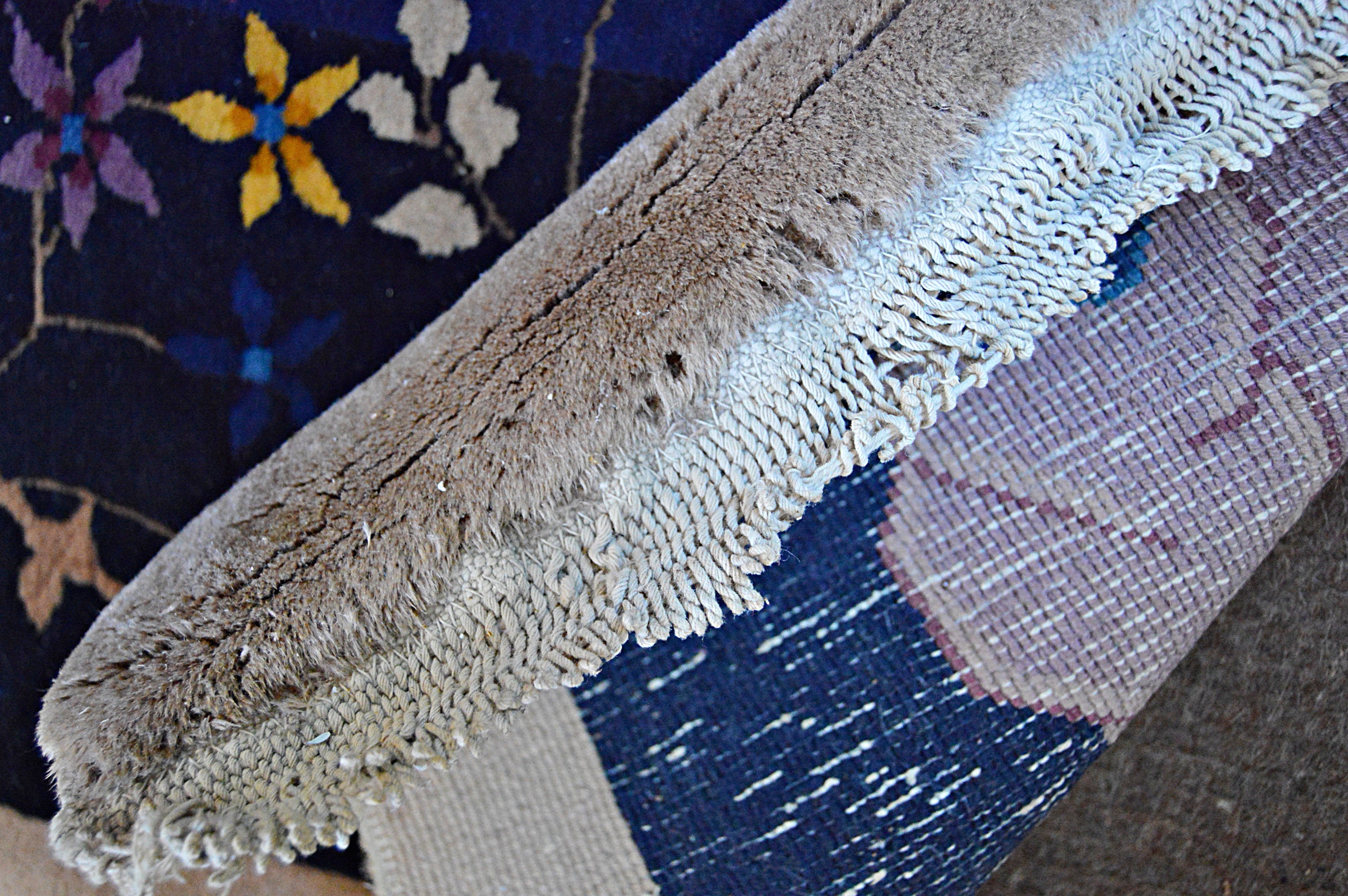 Semi-Antique Hand-Knotted Chinese Wool Area Rug