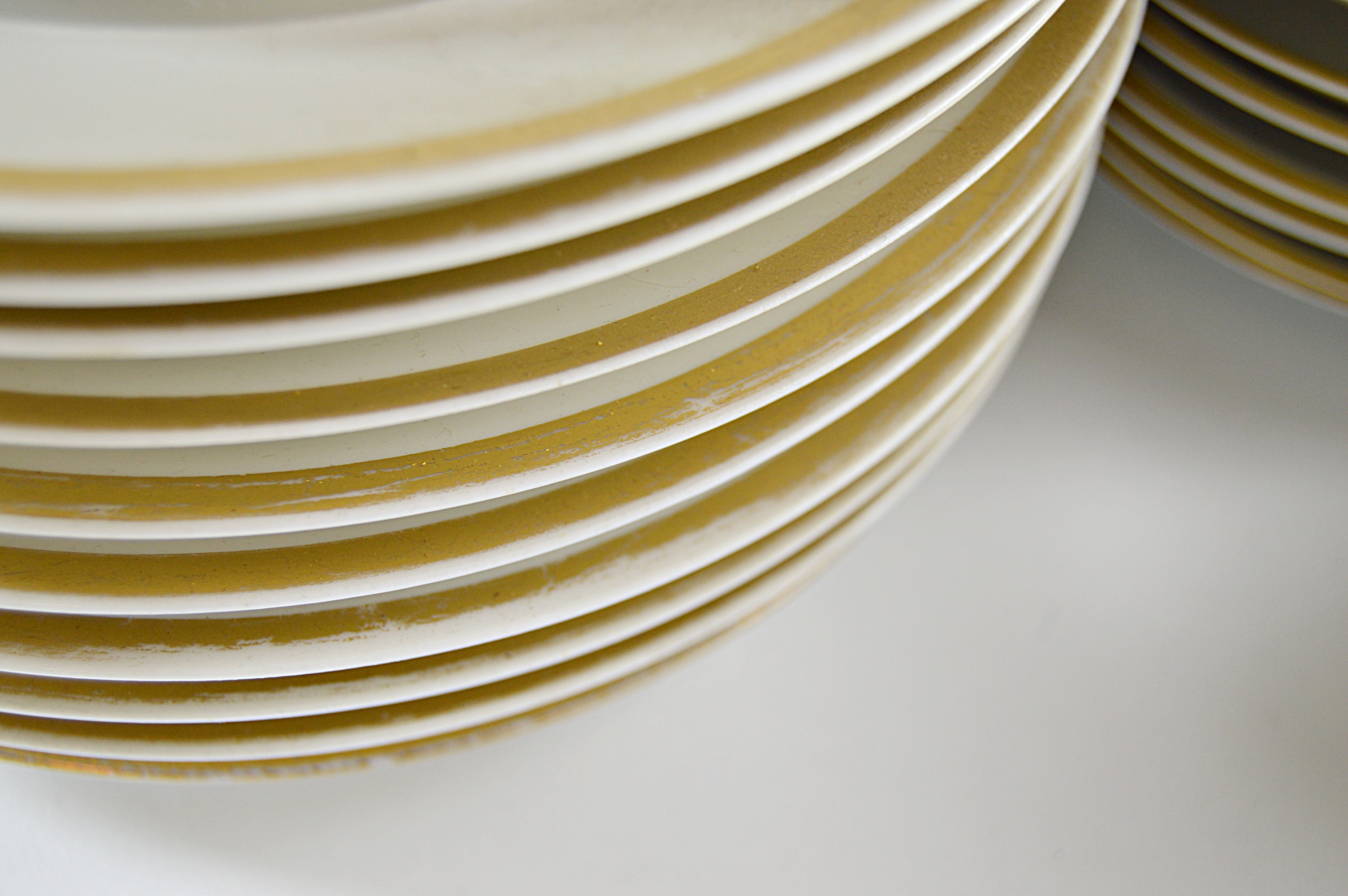 Vintage Gold-Banded Bone China Dinnerware with Noritake, Haviland, Bavarian