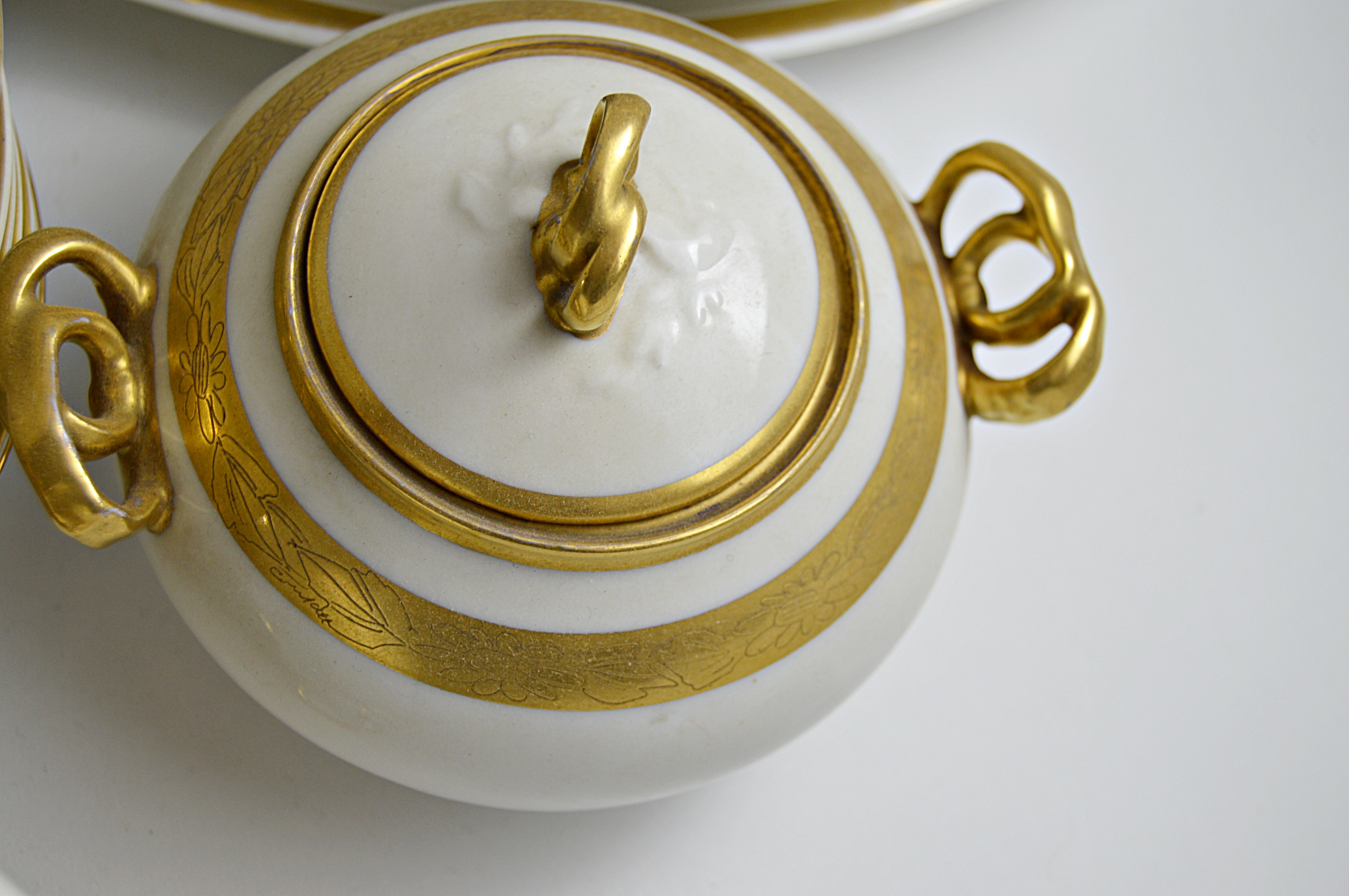 Vintage Gold-Banded Bone China Dinnerware with Noritake, Haviland, Bavarian