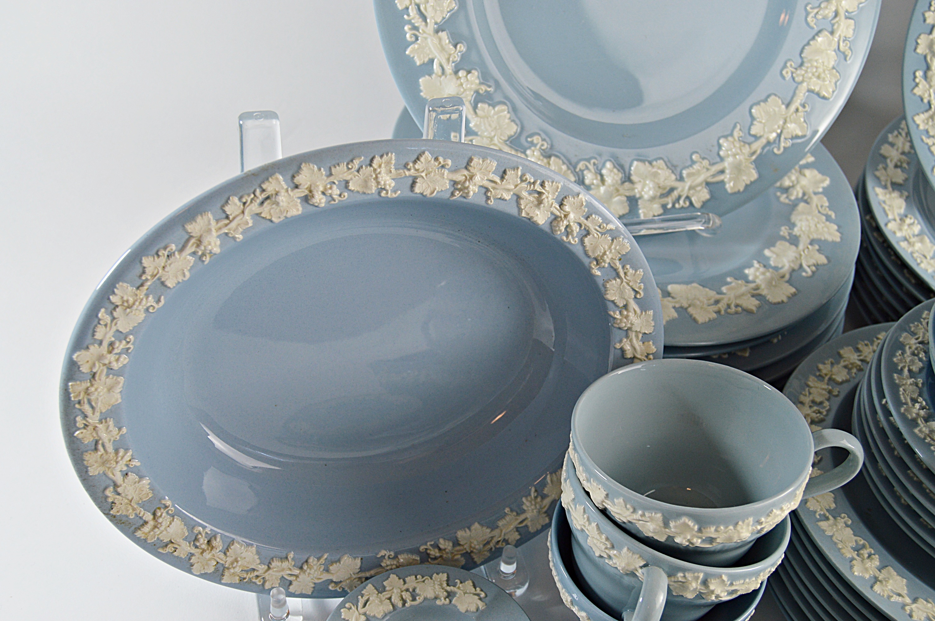 Vintage Wedgwood of Etruria & Barlaston Embossed Queensware Dinnerware