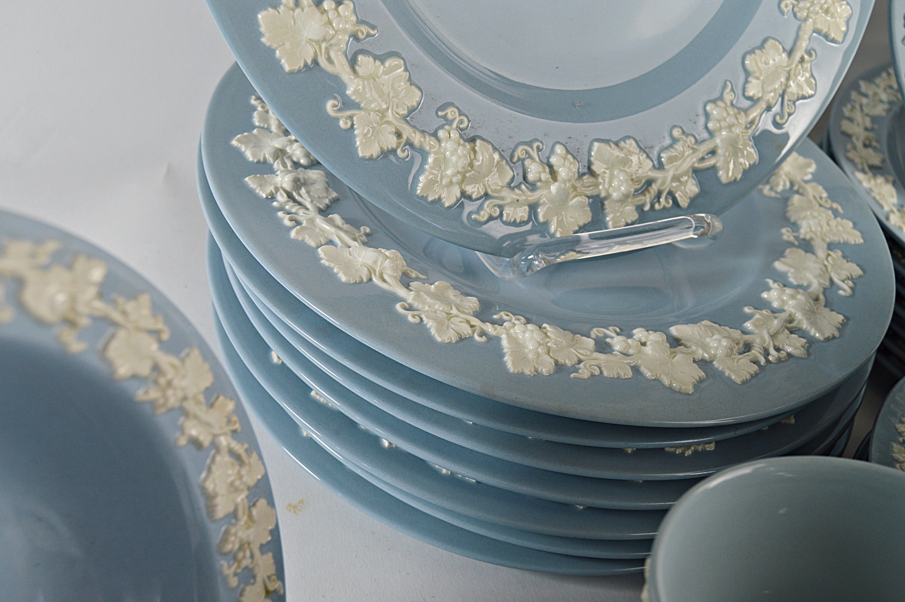 Vintage Wedgwood of Etruria & Barlaston Embossed Queensware Dinnerware