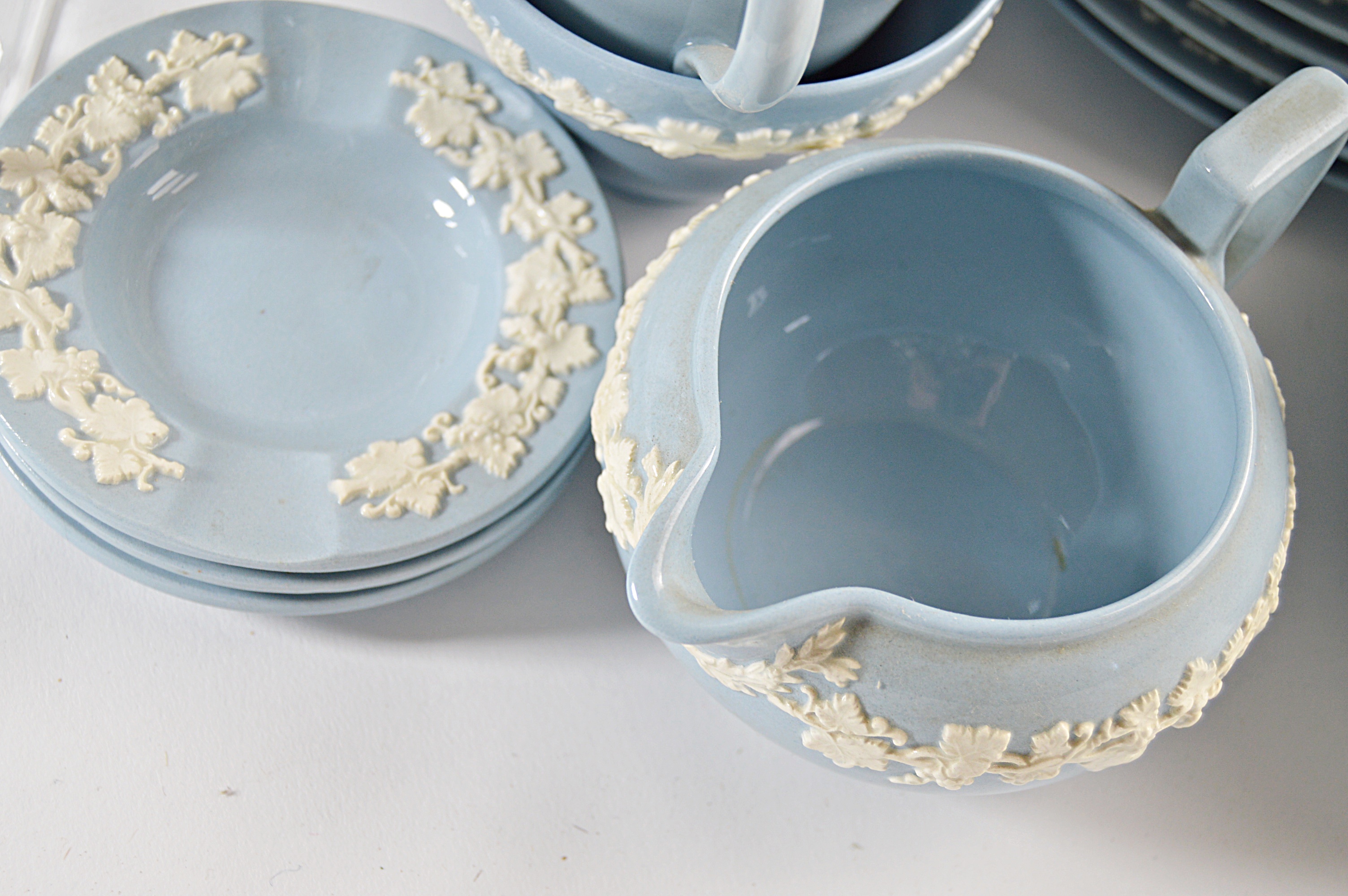 Vintage Wedgwood of Etruria & Barlaston Embossed Queensware Dinnerware