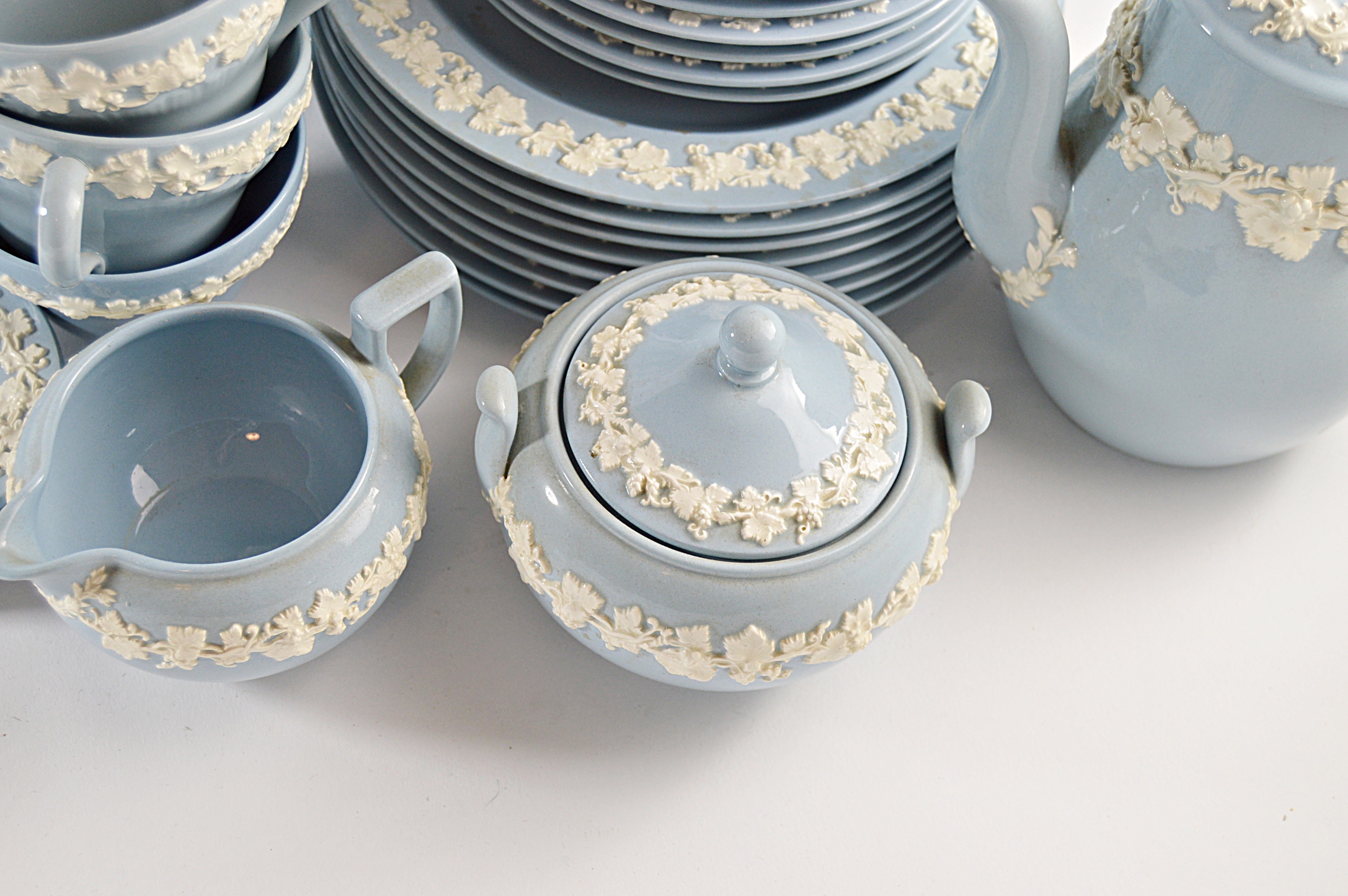 Vintage Wedgwood of Etruria & Barlaston Embossed Queensware Dinnerware