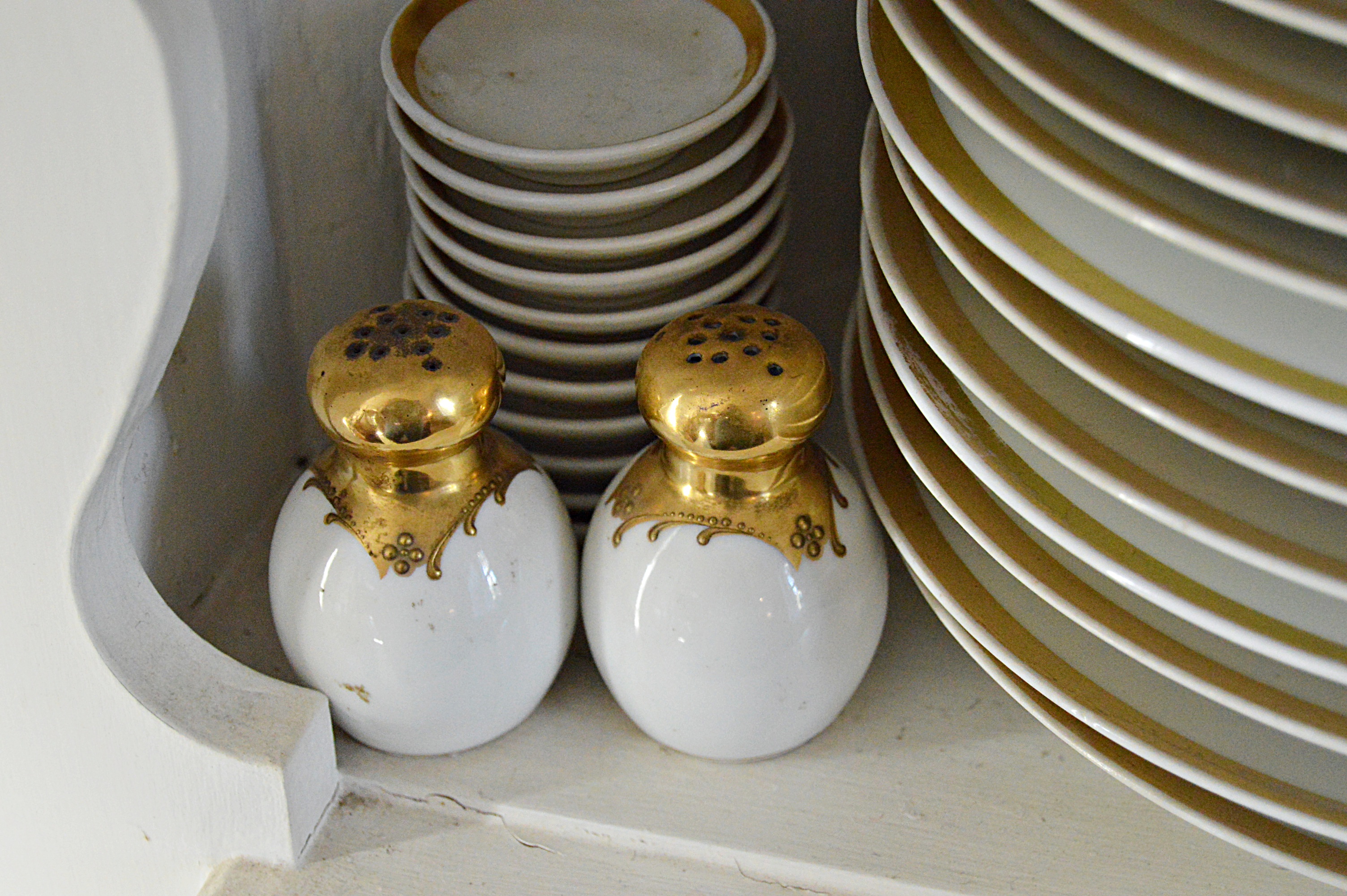 Vintage Gold-Banded Bone China Dinnerware with Noritake, Haviland, Bavarian