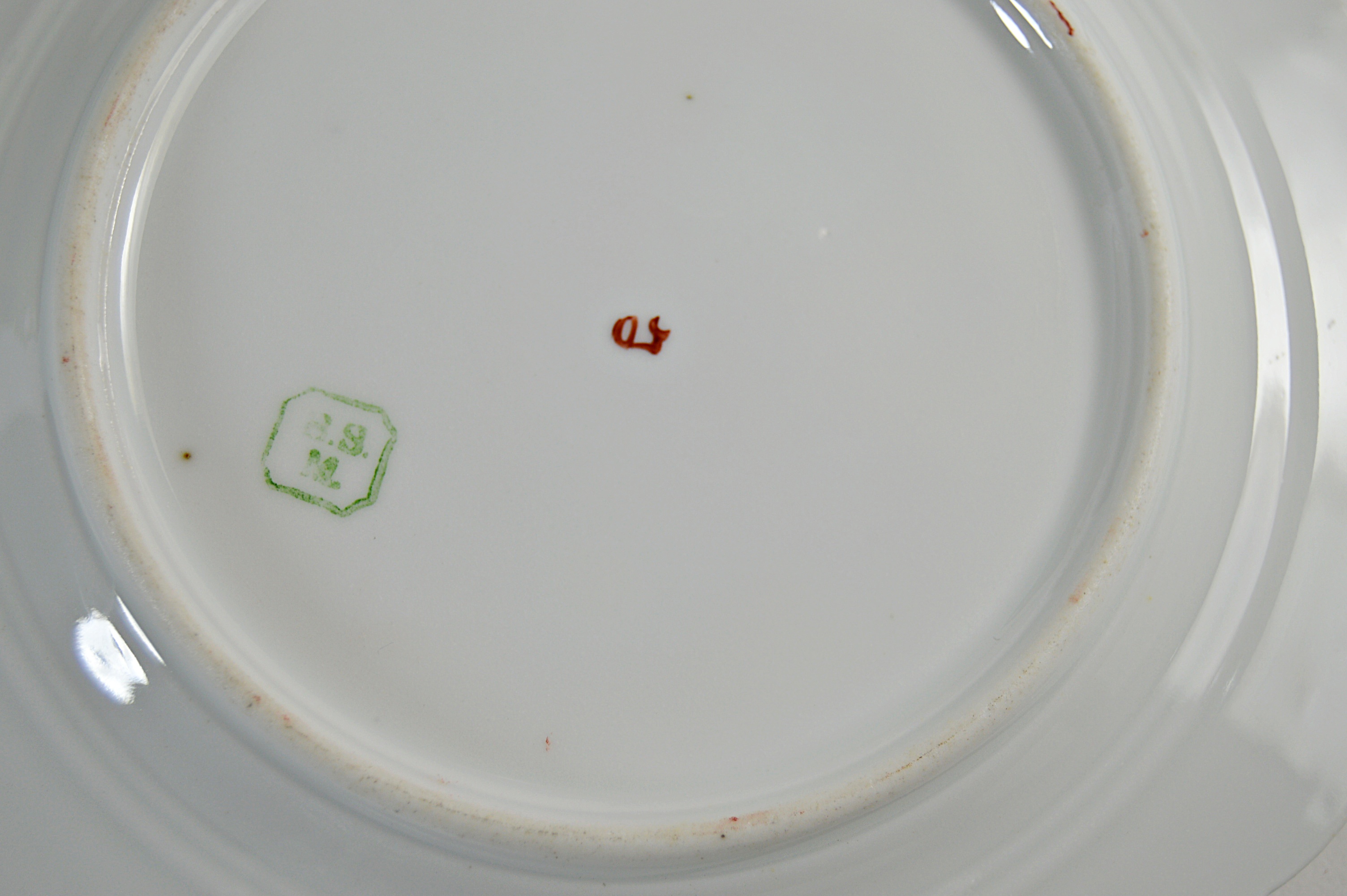 Antique Bavarian Fruit-Decorated Porcelain Plates