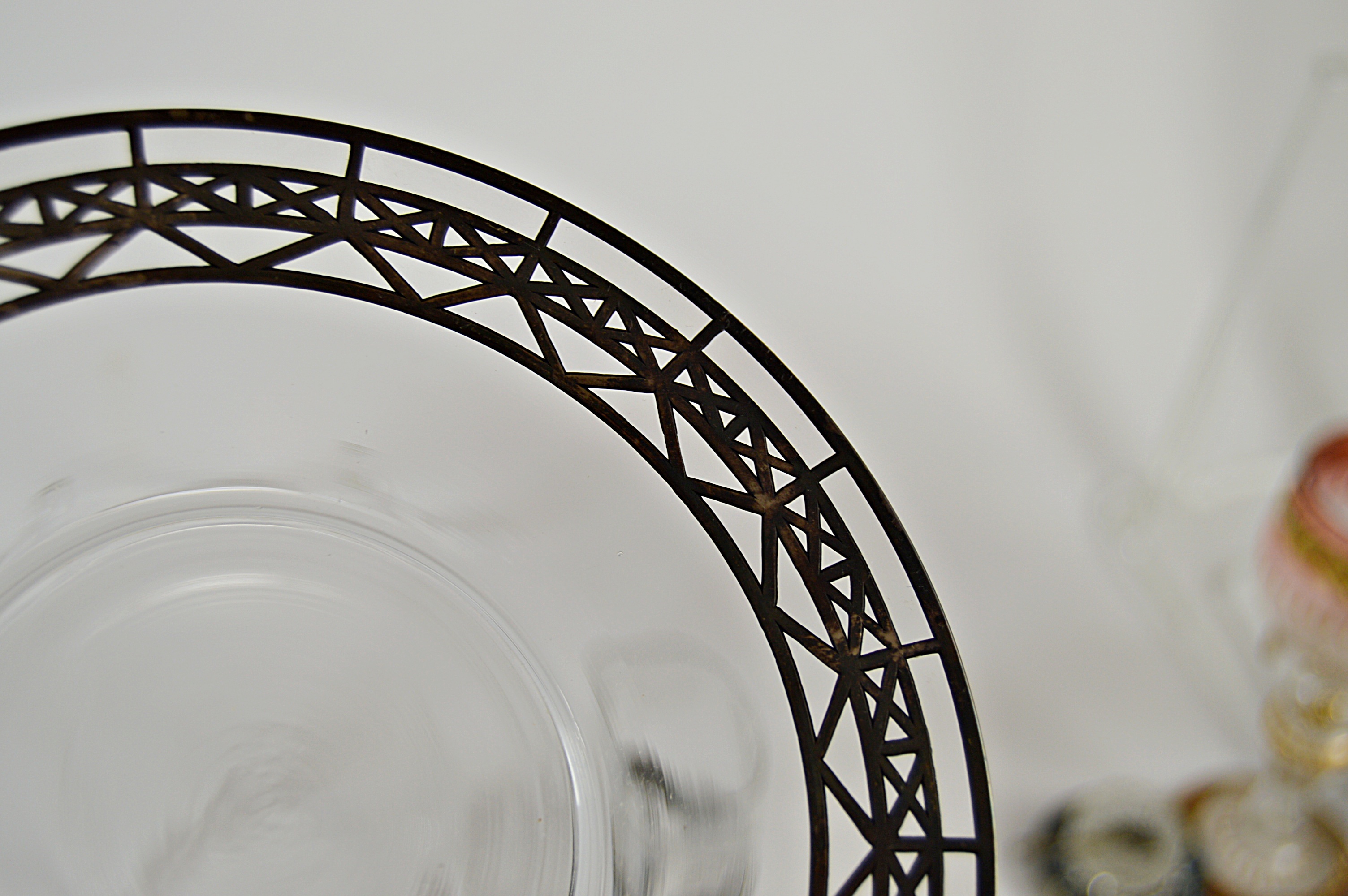 Antique Crystal Cups with Pairpoint Bases, Silver-Accented Dishes