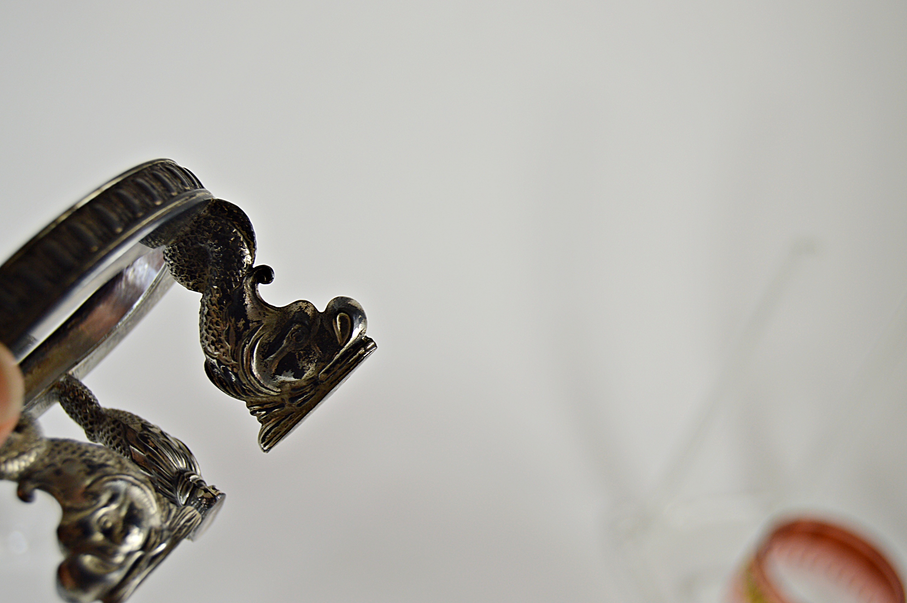 Antique Crystal Cups with Pairpoint Bases, Silver-Accented Dishes