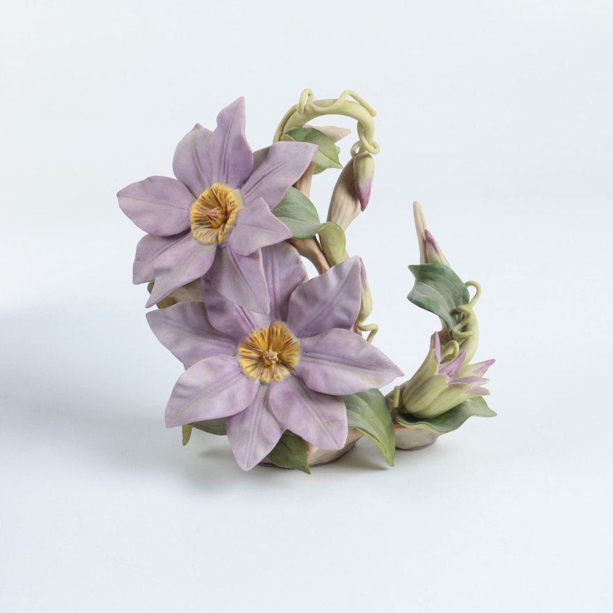 Cybis Clematis Flower Porcelain Sculpture