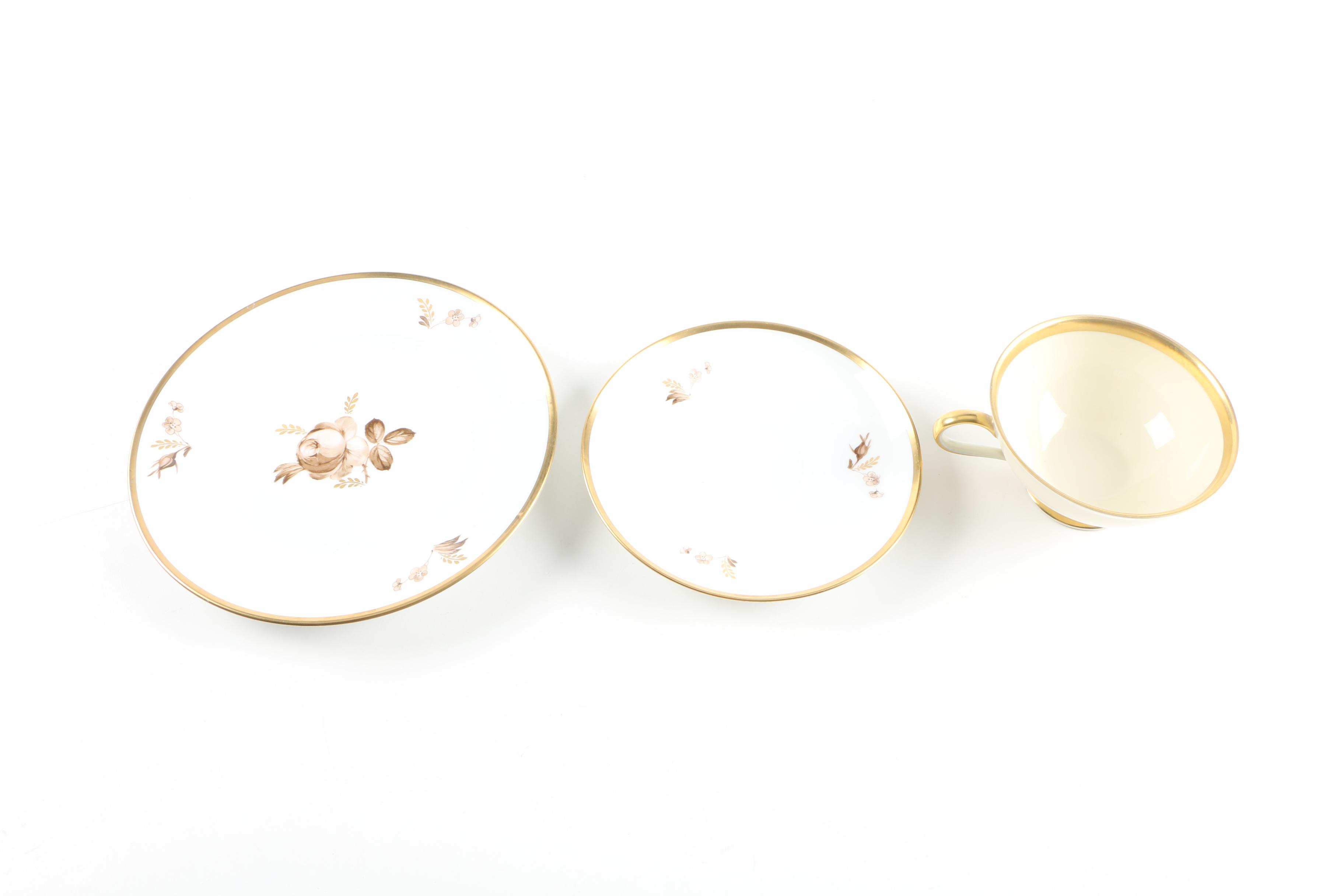 Porcelain Tableware including Royal Copenhagen "Brown Rose"