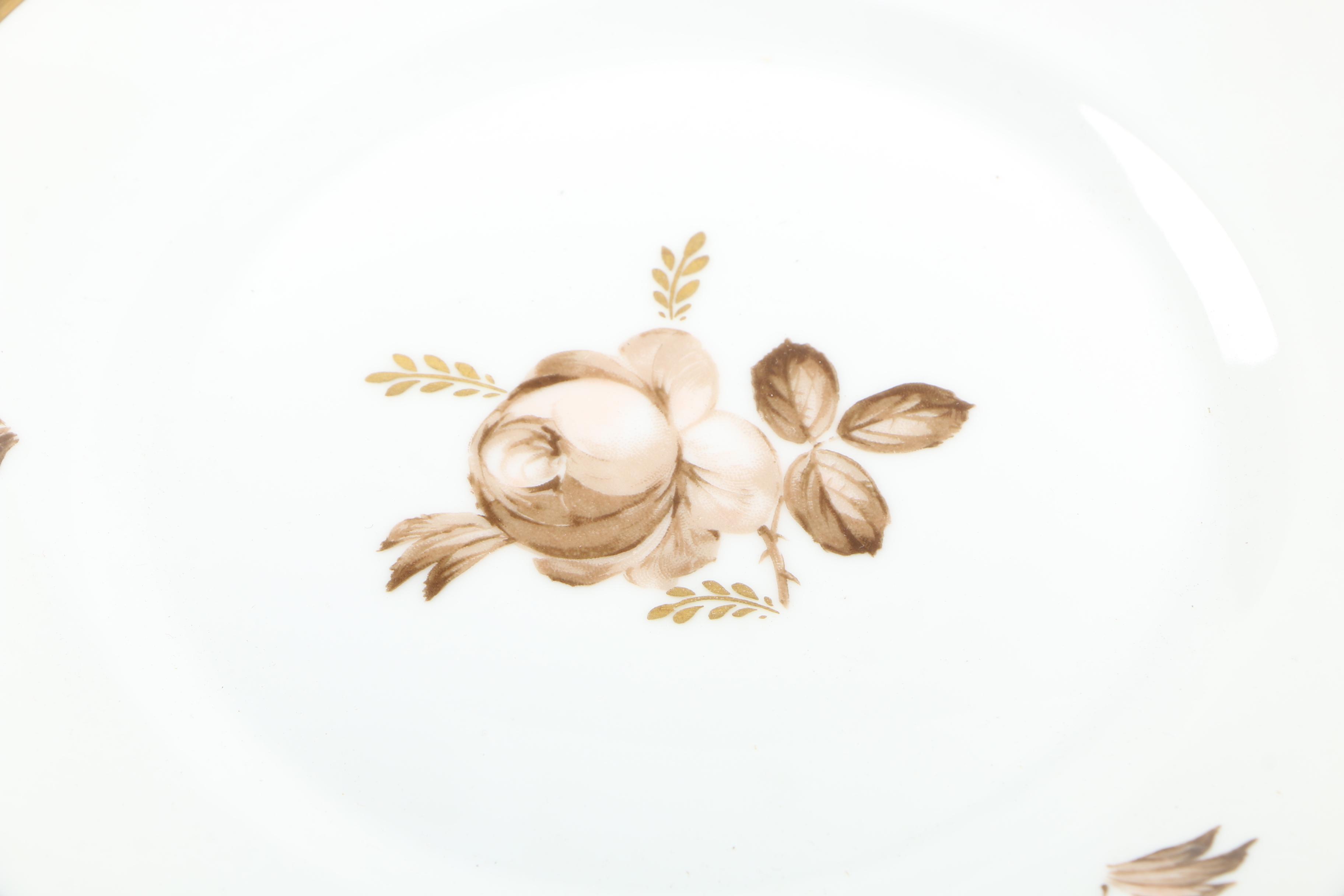 Porcelain Tableware including Royal Copenhagen "Brown Rose"