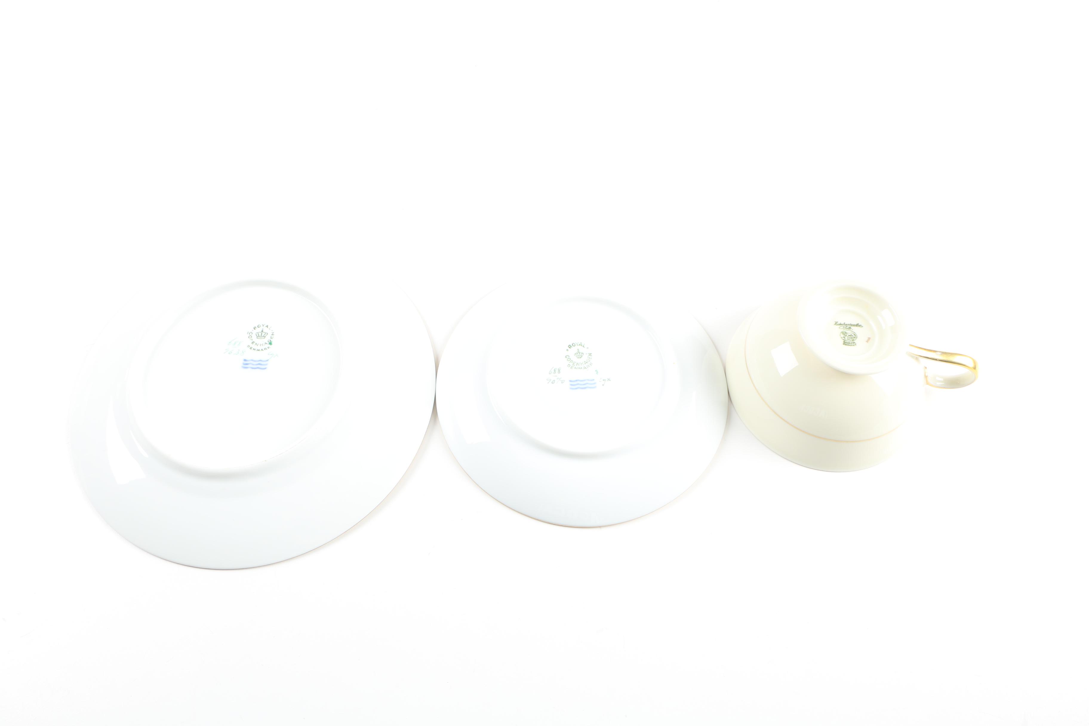 Porcelain Tableware including Royal Copenhagen "Brown Rose"