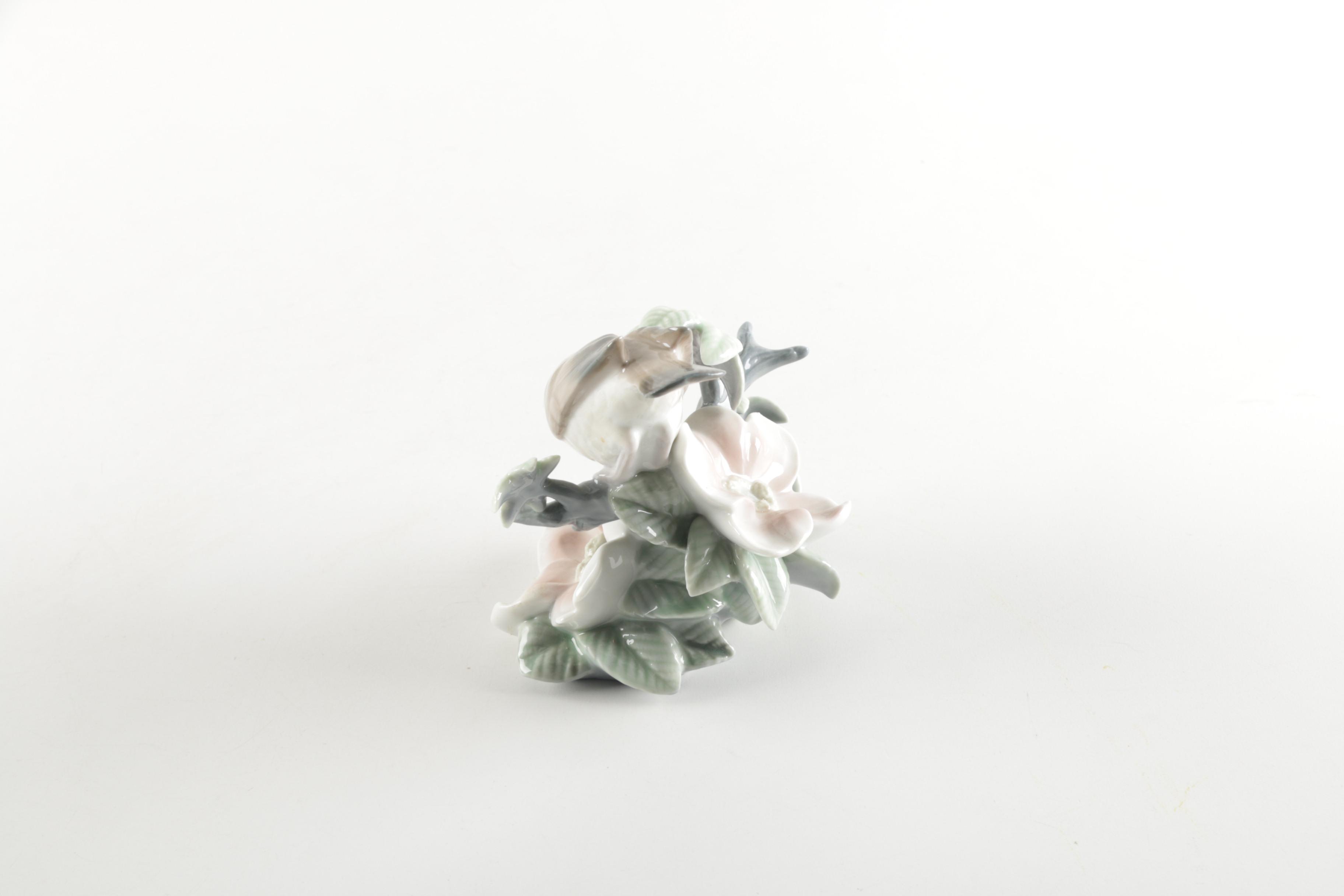 Lladro "Lady Bird and Nightingale" Porcelain Bird Figurine