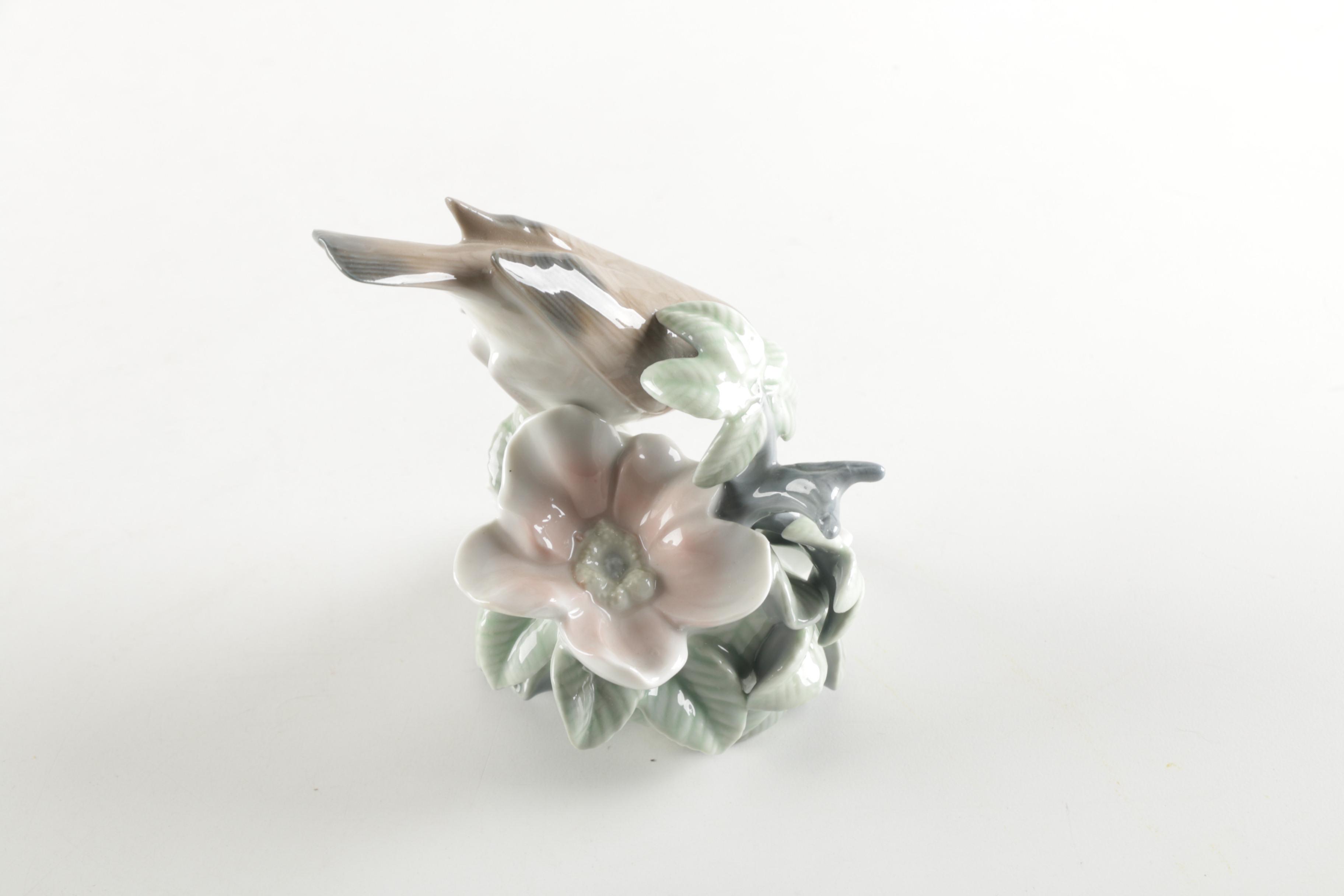 Lladro "Lady Bird and Nightingale" Porcelain Bird Figurine