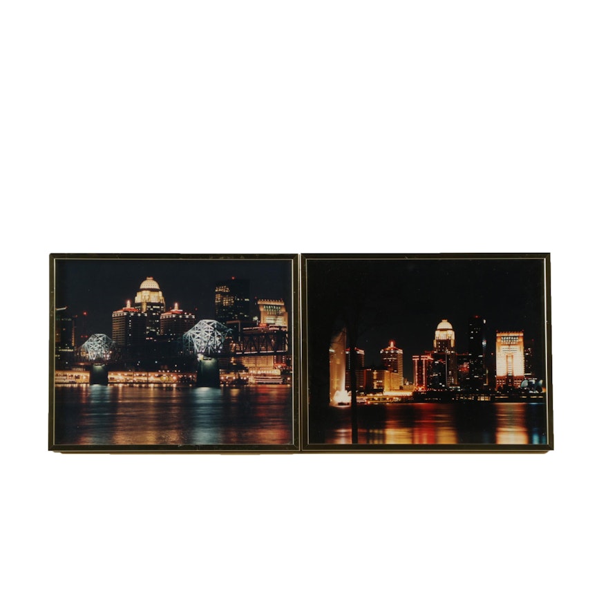 Digitally Printed Photographs of the Louisville, Kentucky Skyline at Night