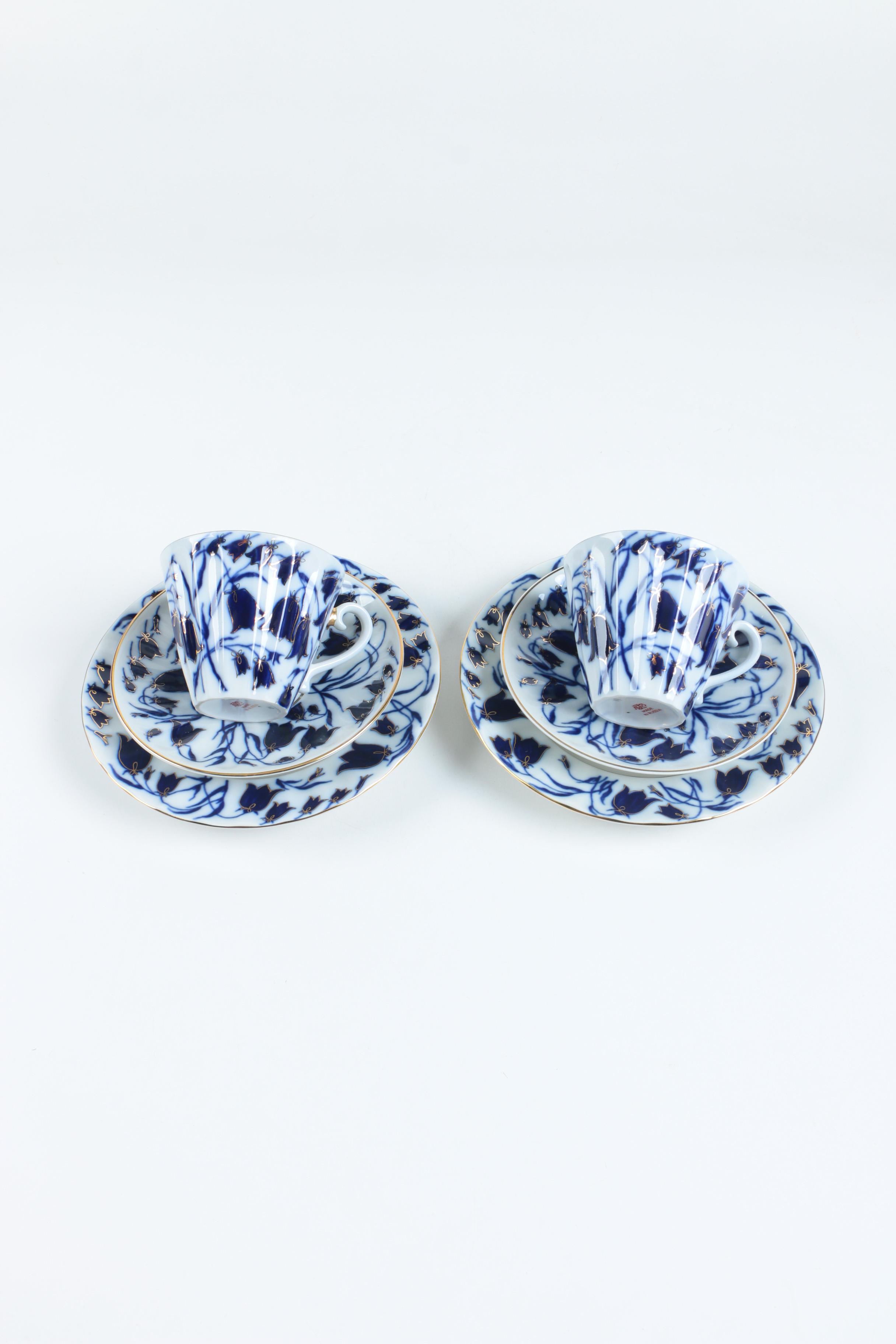 Russian Imperial Lomonosov "Blue Bells" Porcelain