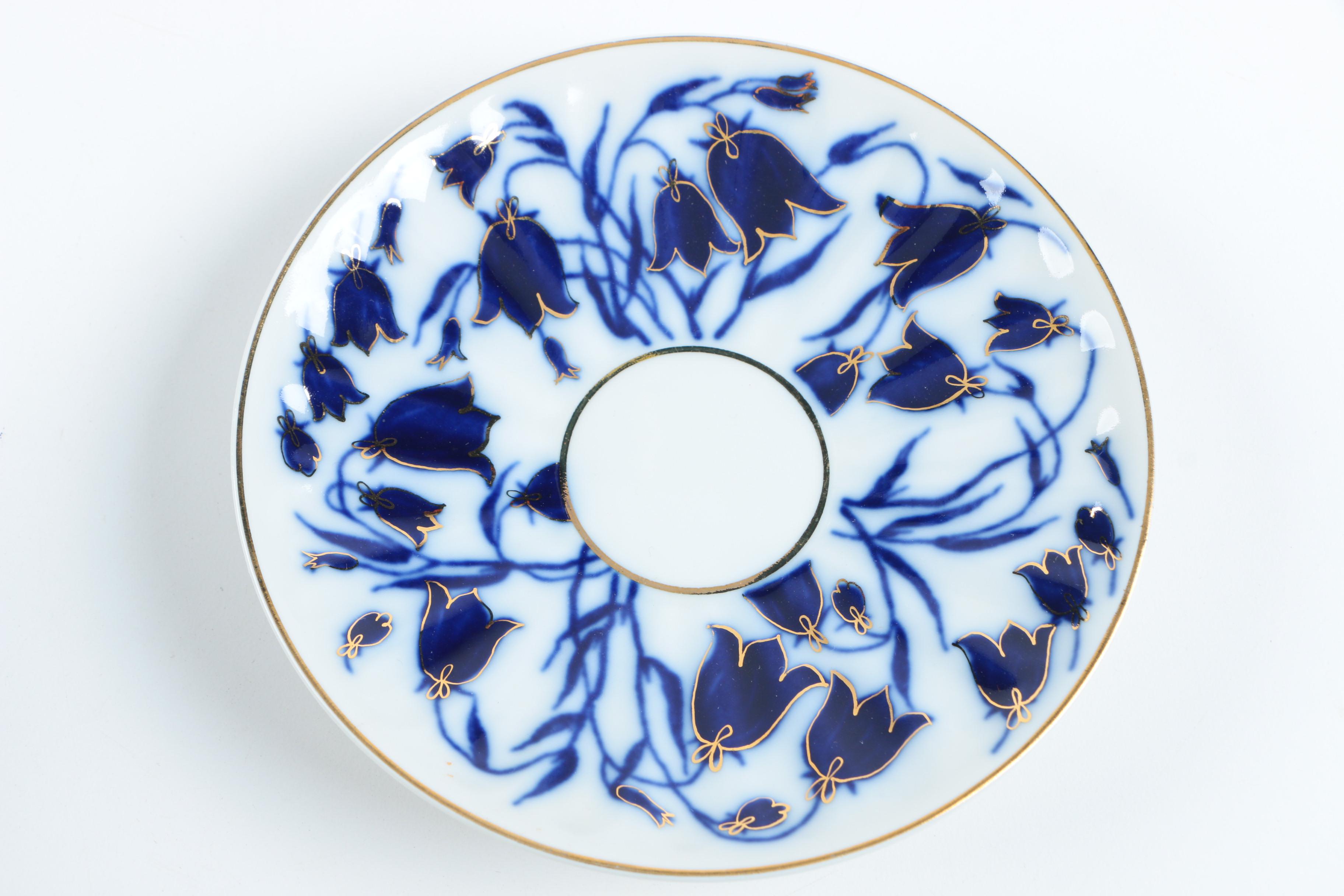 Russian Imperial Lomonosov "Blue Bells" Porcelain