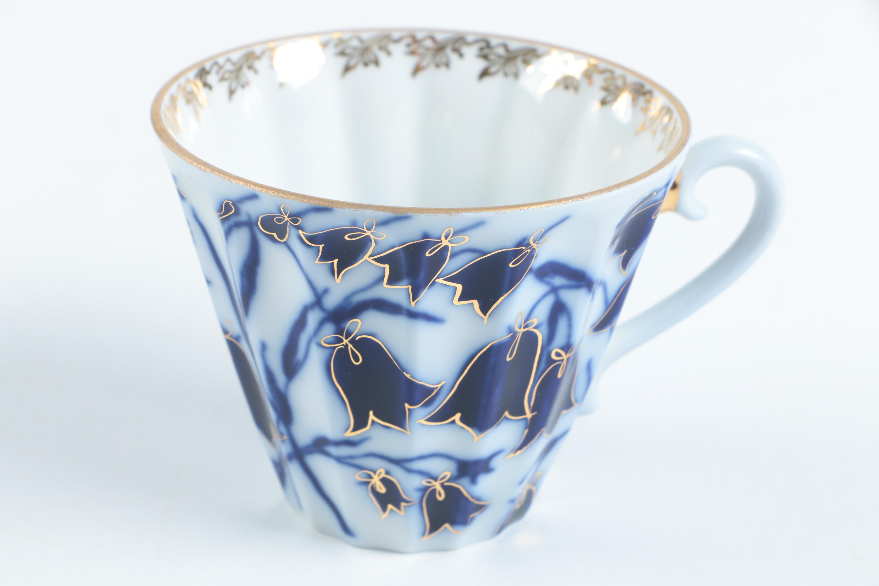 Russian Imperial Lomonosov "Blue Bells" Porcelain