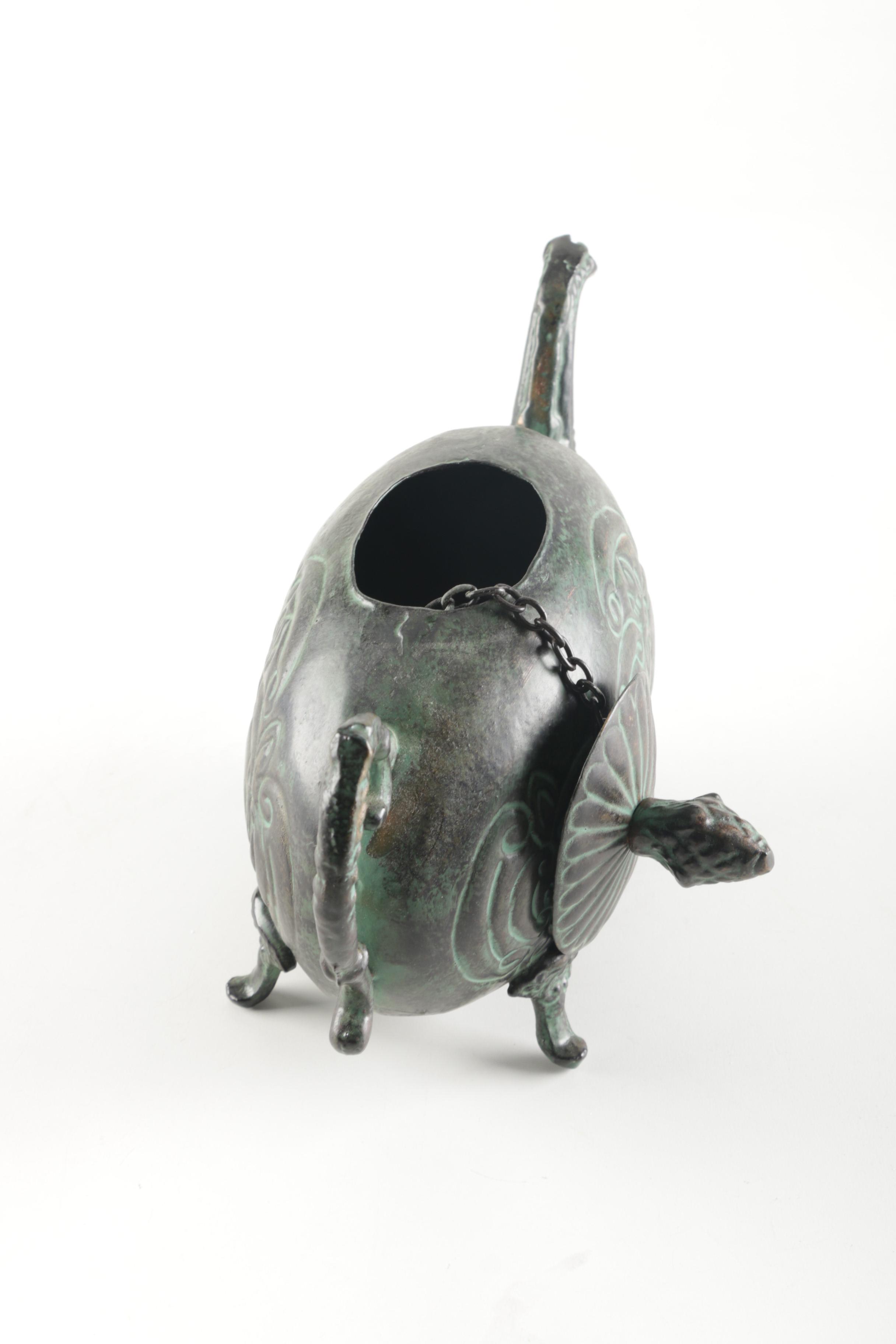 Vintage Asian Inspired Metal Teapot