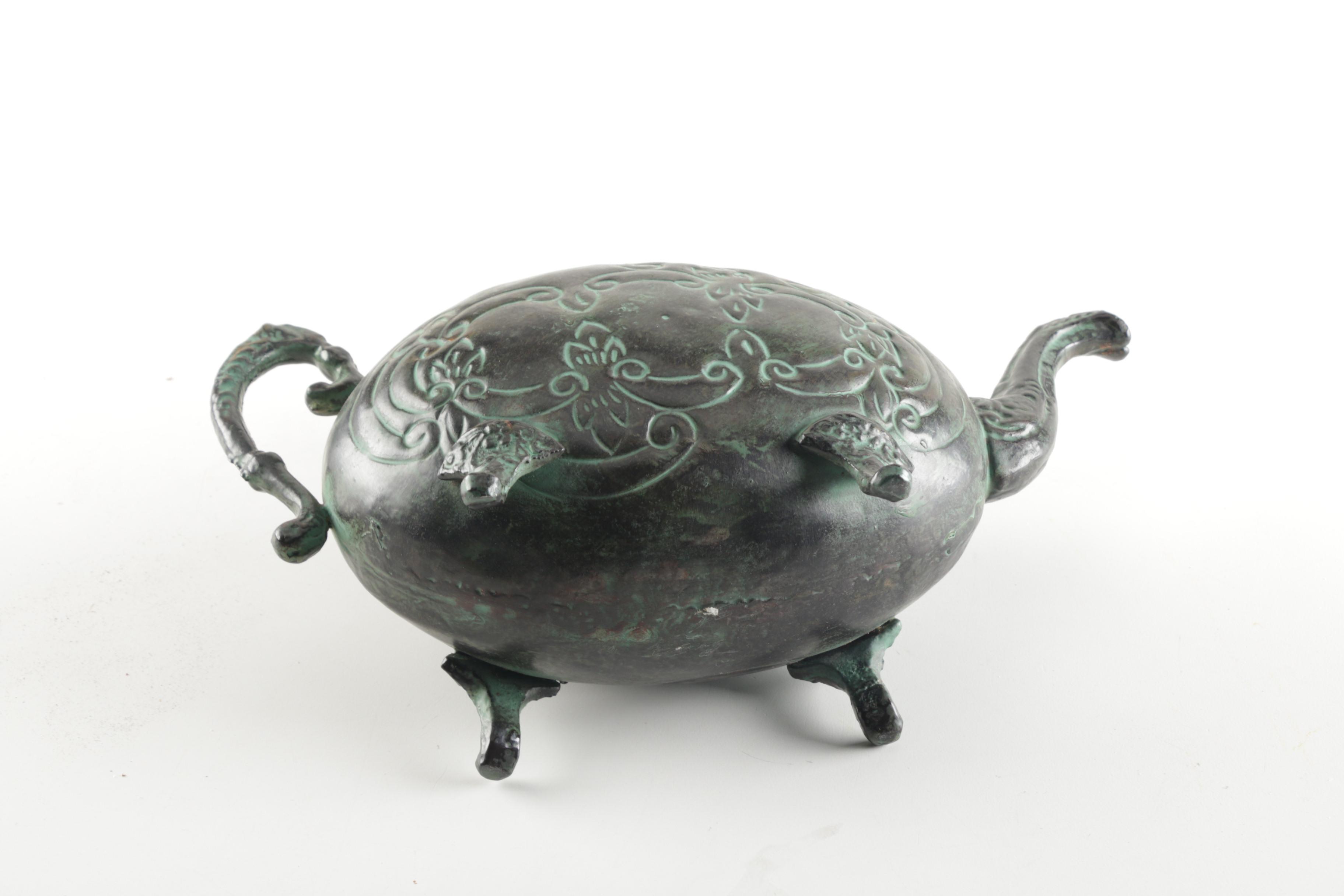 Vintage Asian Inspired Metal Teapot