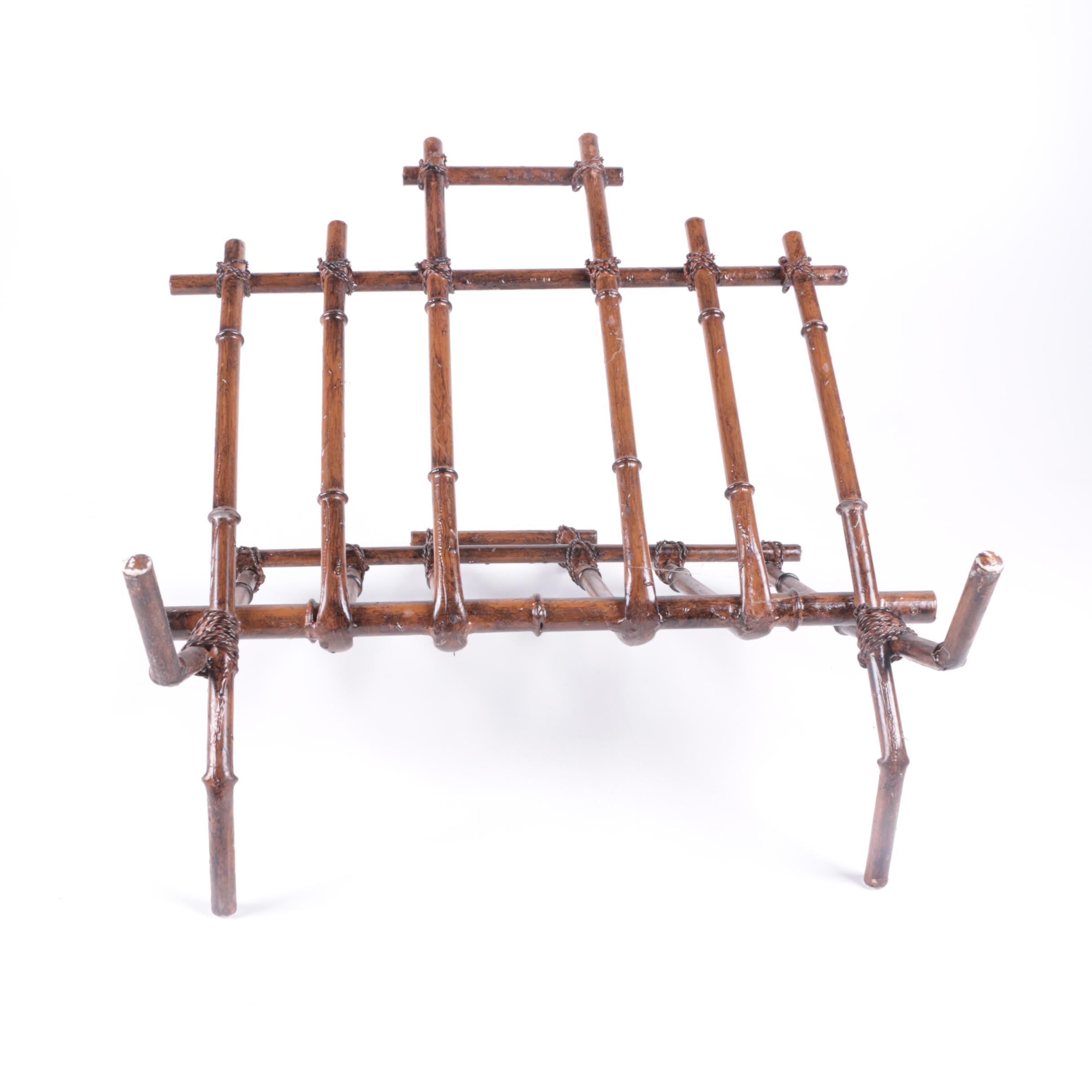 Rattan Magazine Rack and Wine Rack