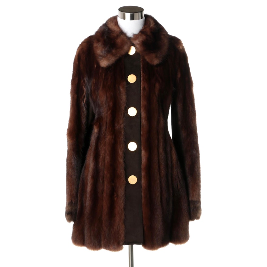 Women's Vintage Zenthoefer's Furs Mahogany Brown Mink Fur Coat