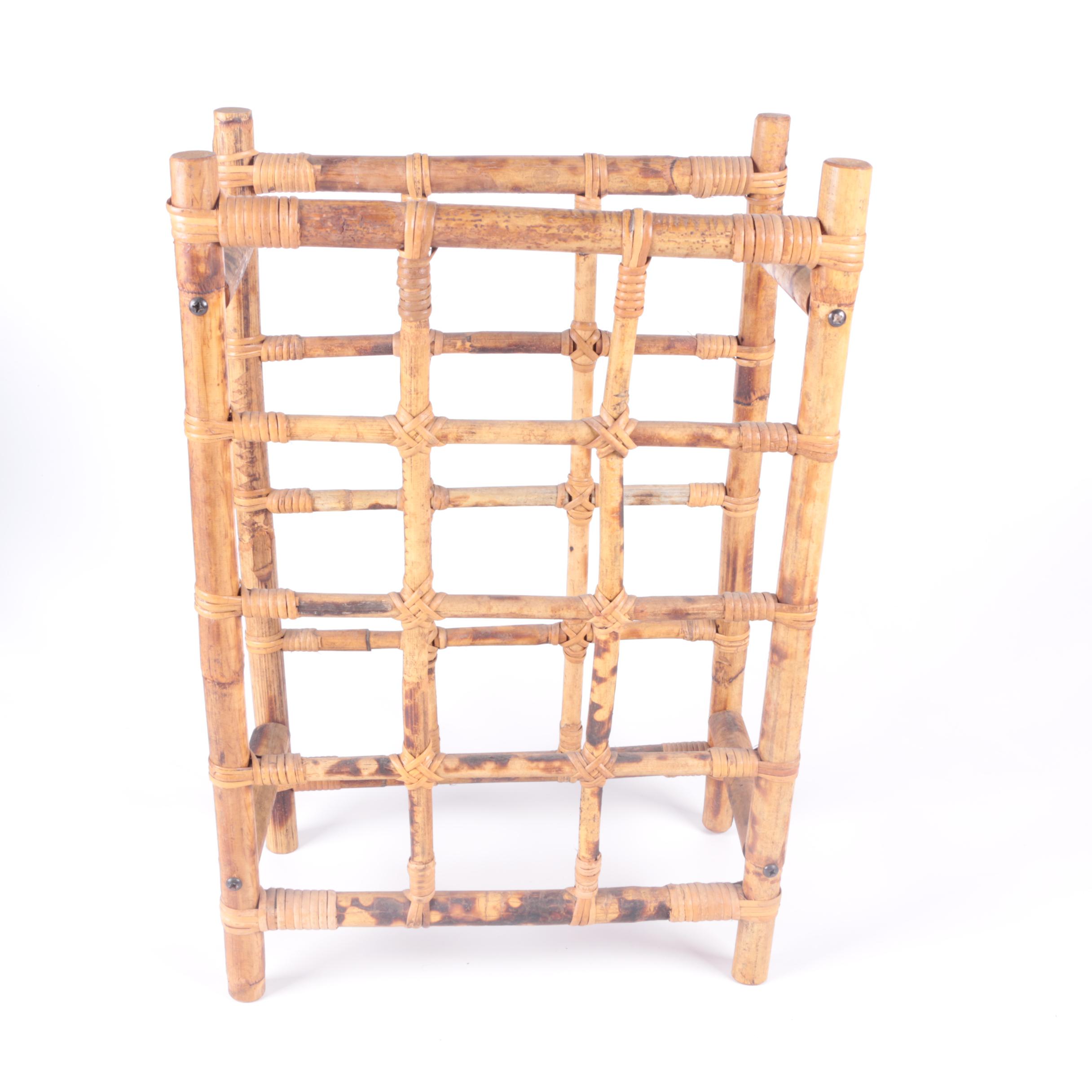 Rattan Magazine Rack and Wine Rack