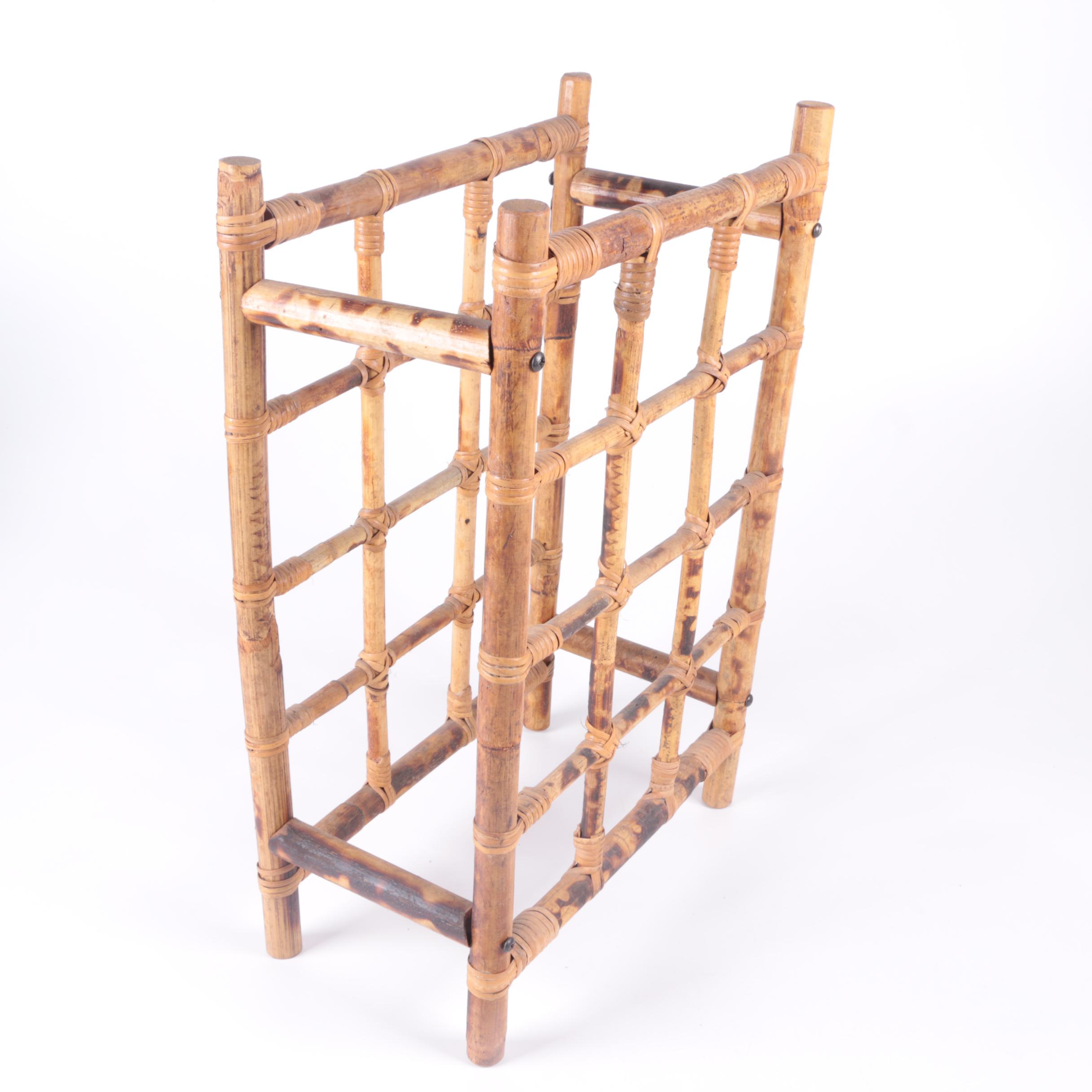 Rattan Magazine Rack and Wine Rack