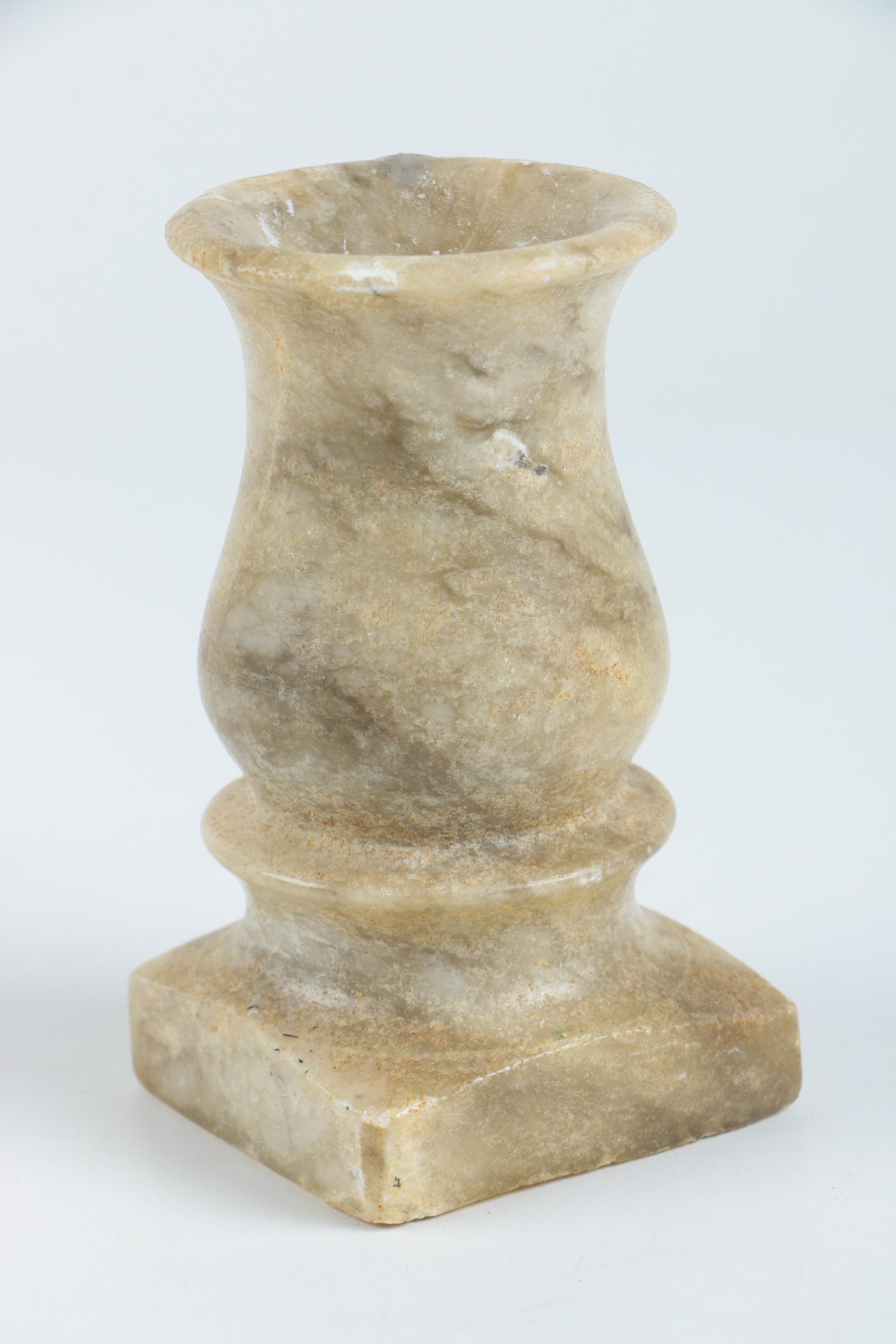 Vintage Alabaster Trinket Box and Candlestick