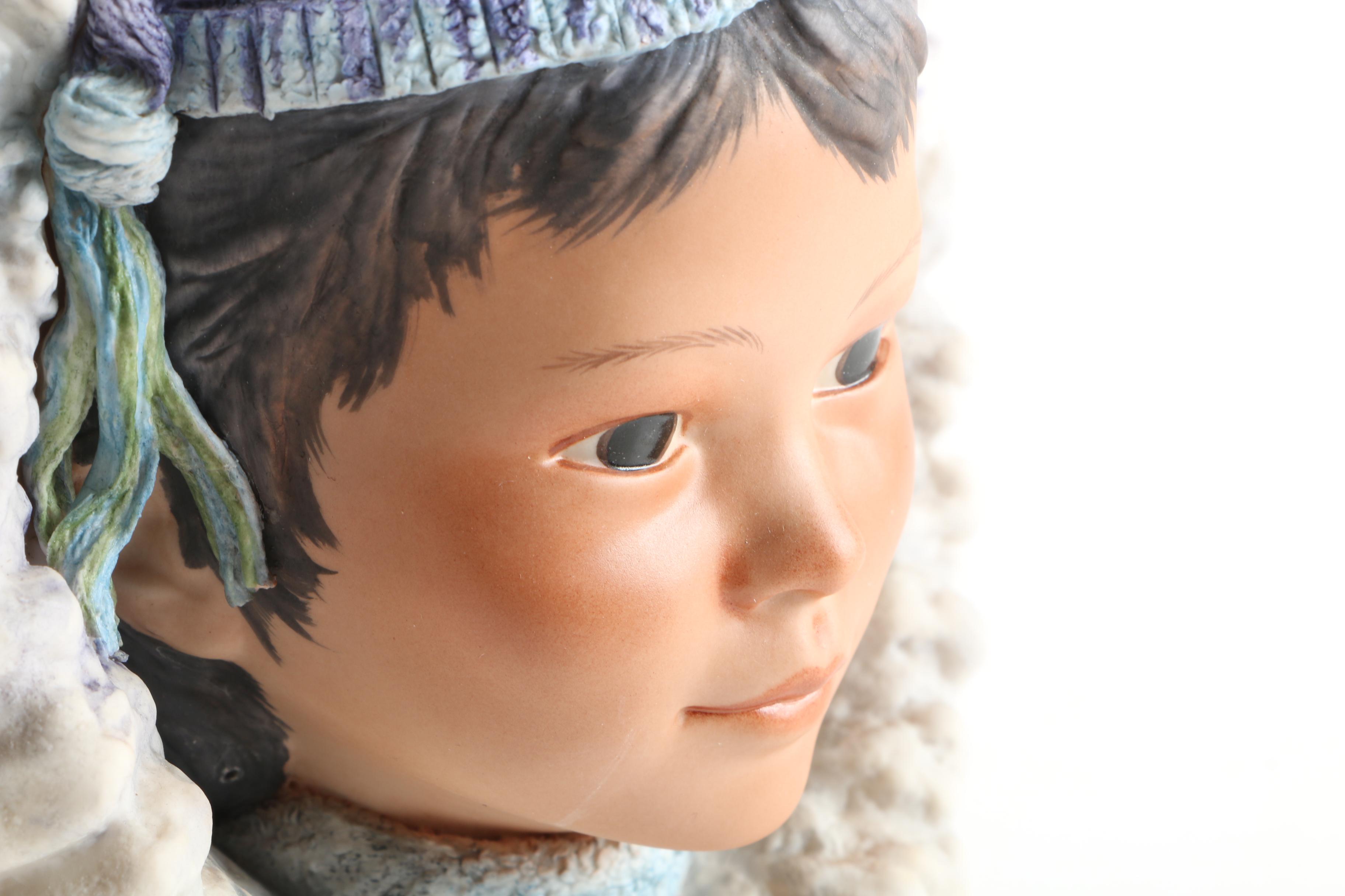 Cybis Porcelain Eskimo Girl Bust "Nanuq, Little Polar Bear"