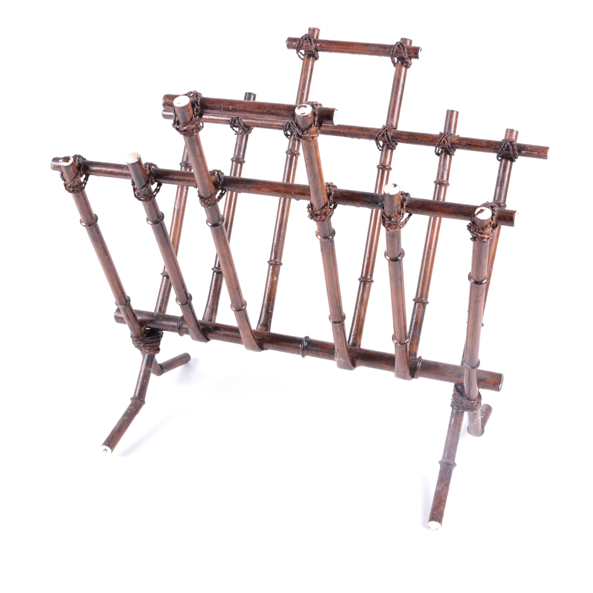 Rattan Magazine Rack and Wine Rack