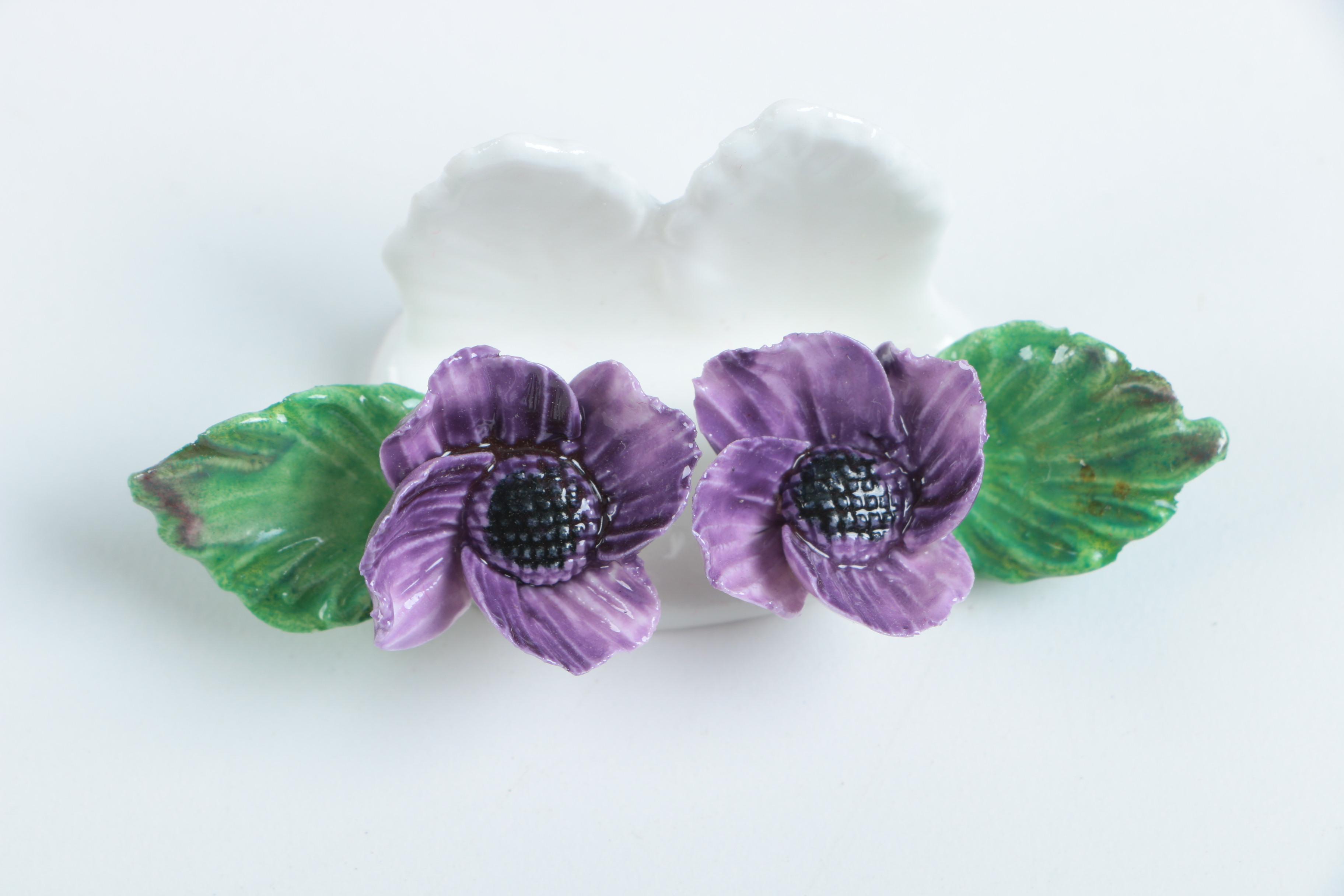 Collection of English Bone China Flowers Including Aynsley