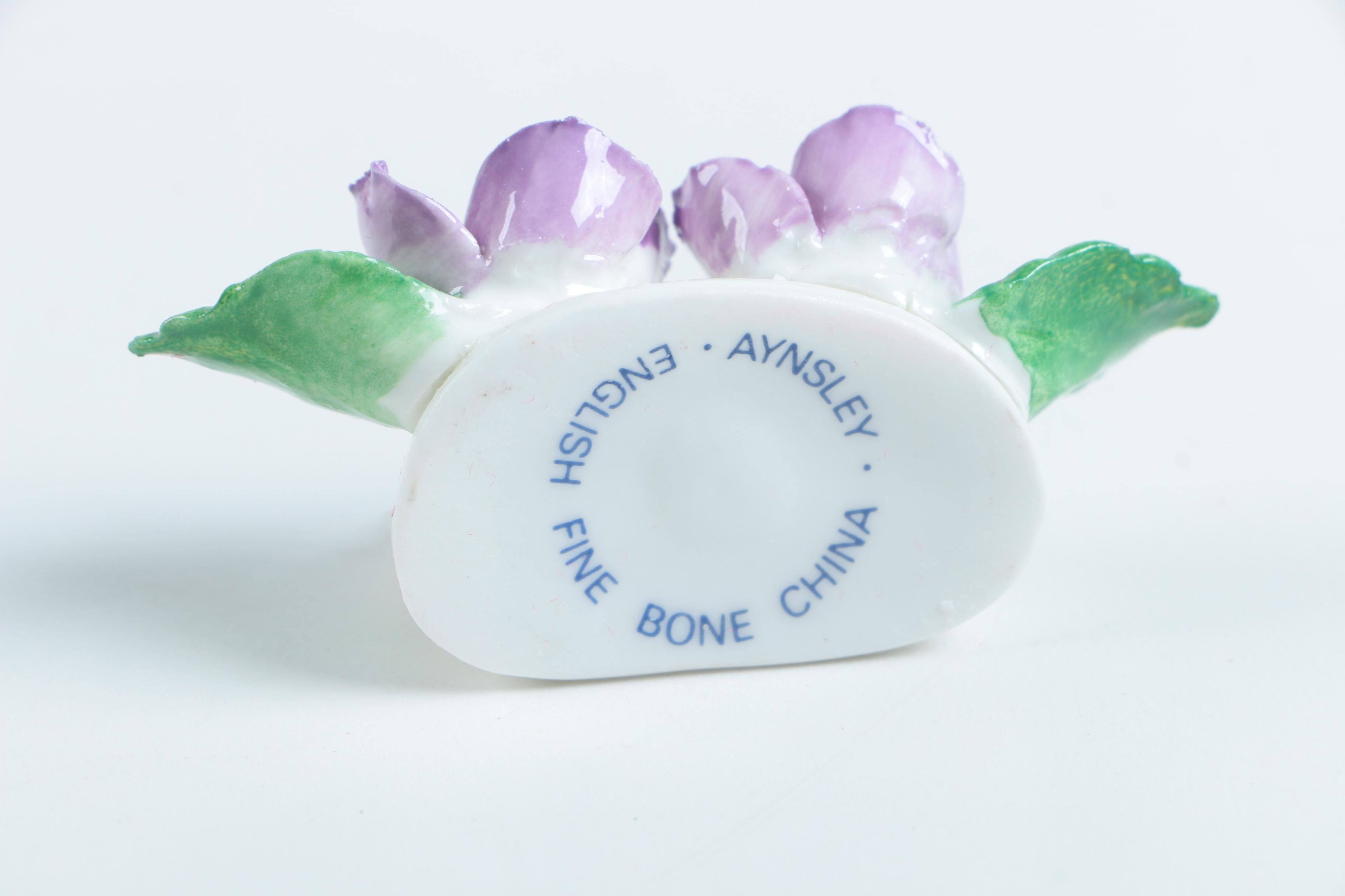 Collection of English Bone China Flowers Including Aynsley