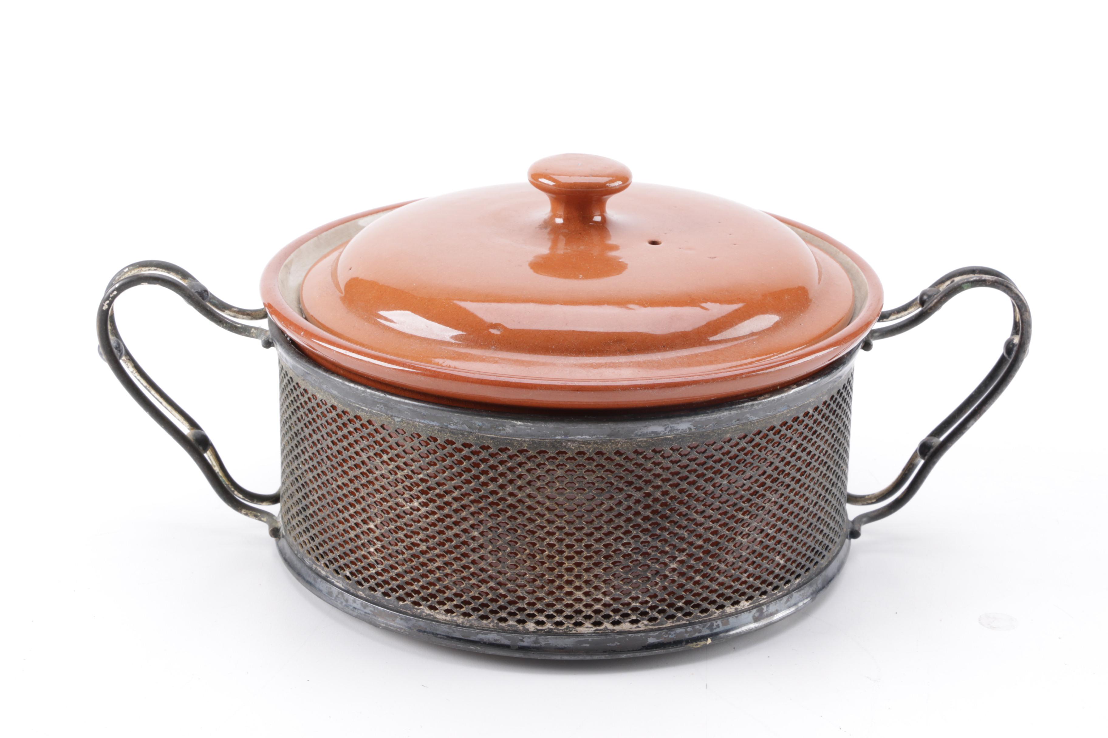 Vintage Guernsey Cookware Bean Pot with Stand