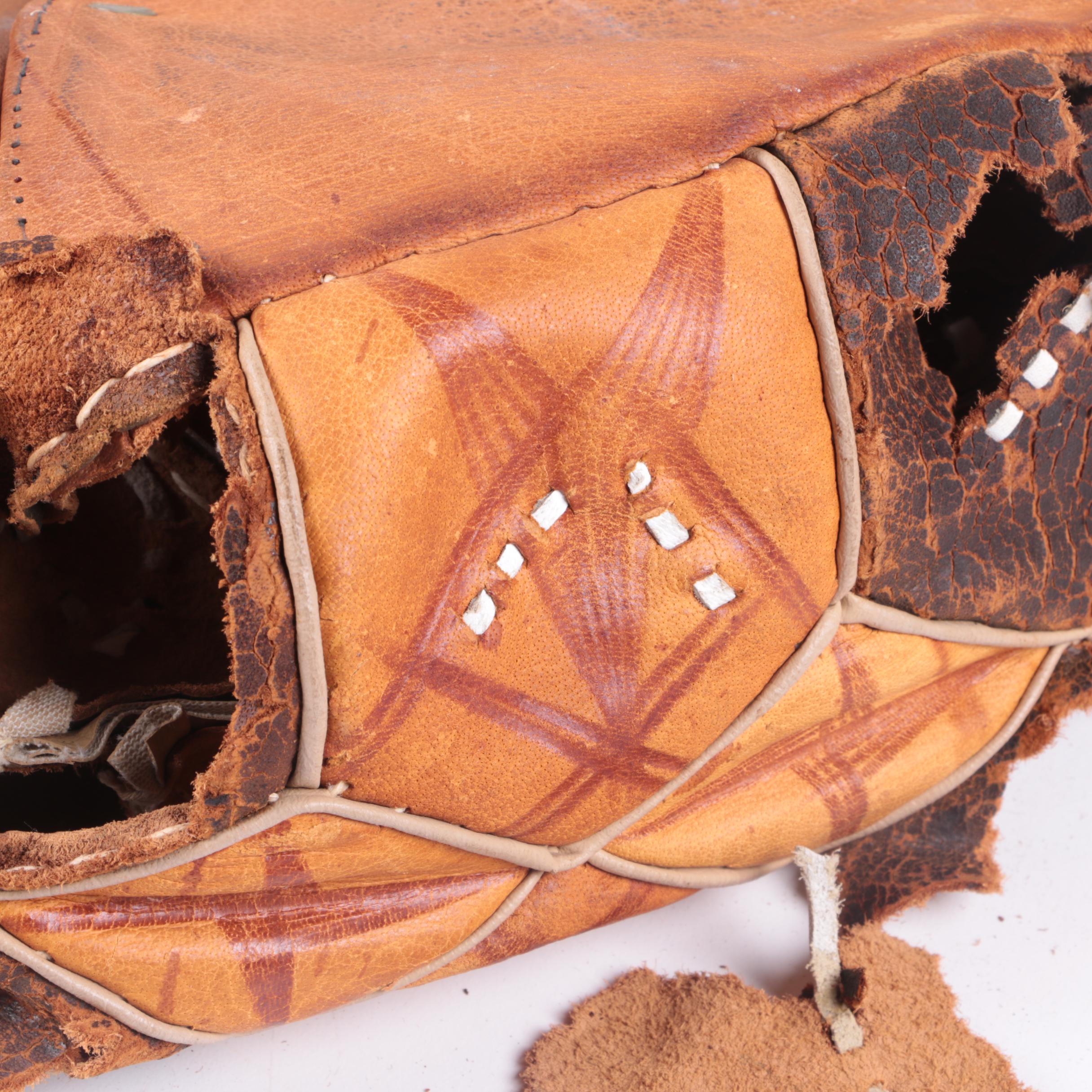 Leather Moroccan and Egyptian Style Unstuffed Poufs