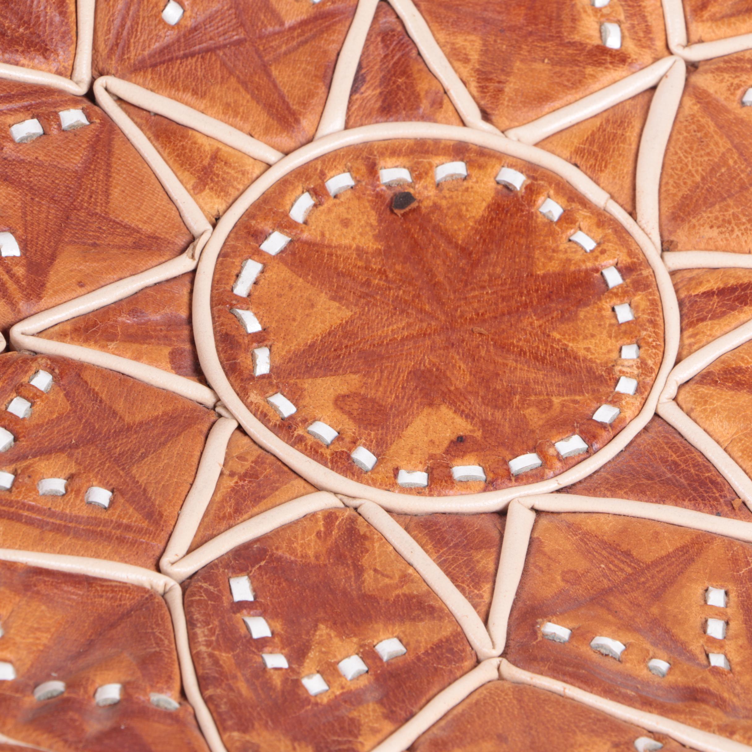 Leather Moroccan and Egyptian Style Unstuffed Poufs