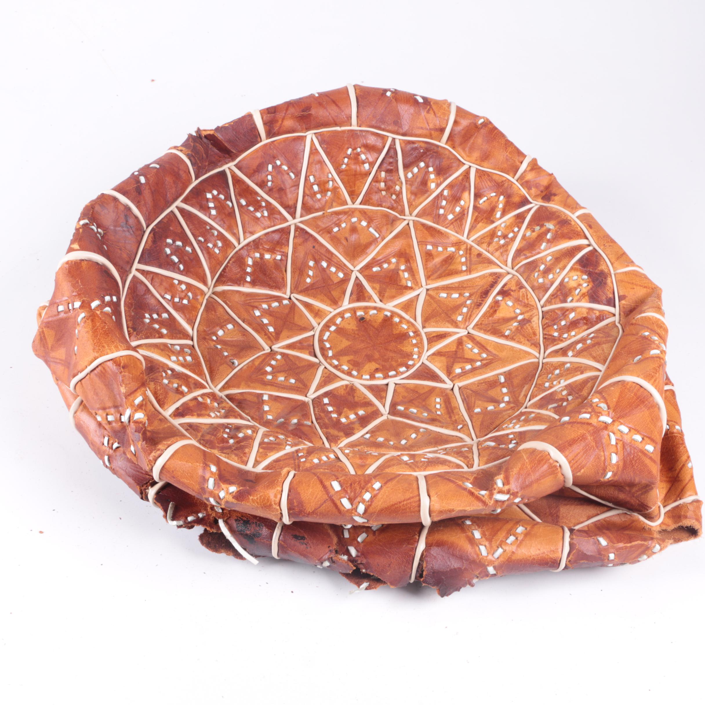 Leather Moroccan and Egyptian Style Unstuffed Poufs