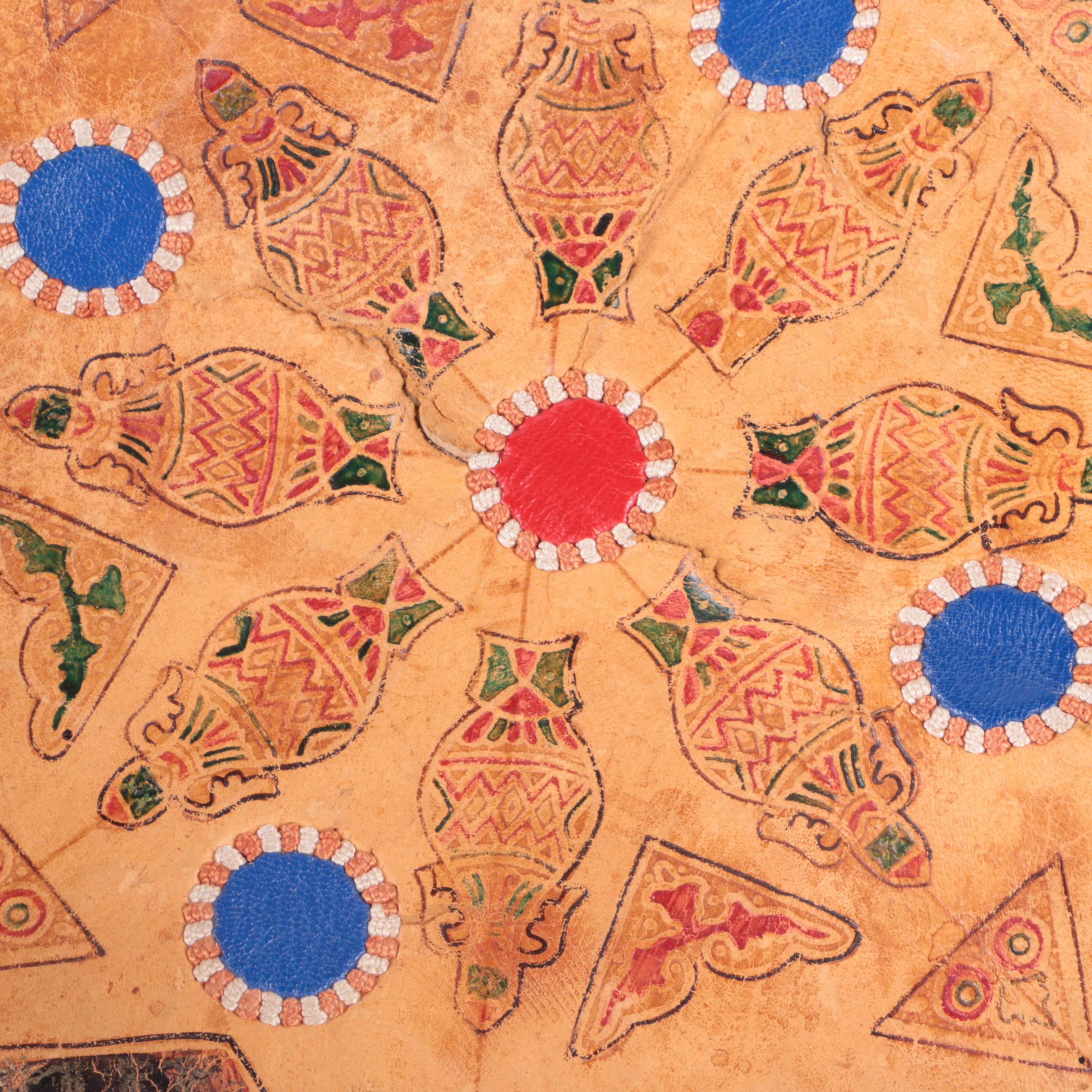 Leather Moroccan and Egyptian Style Unstuffed Poufs