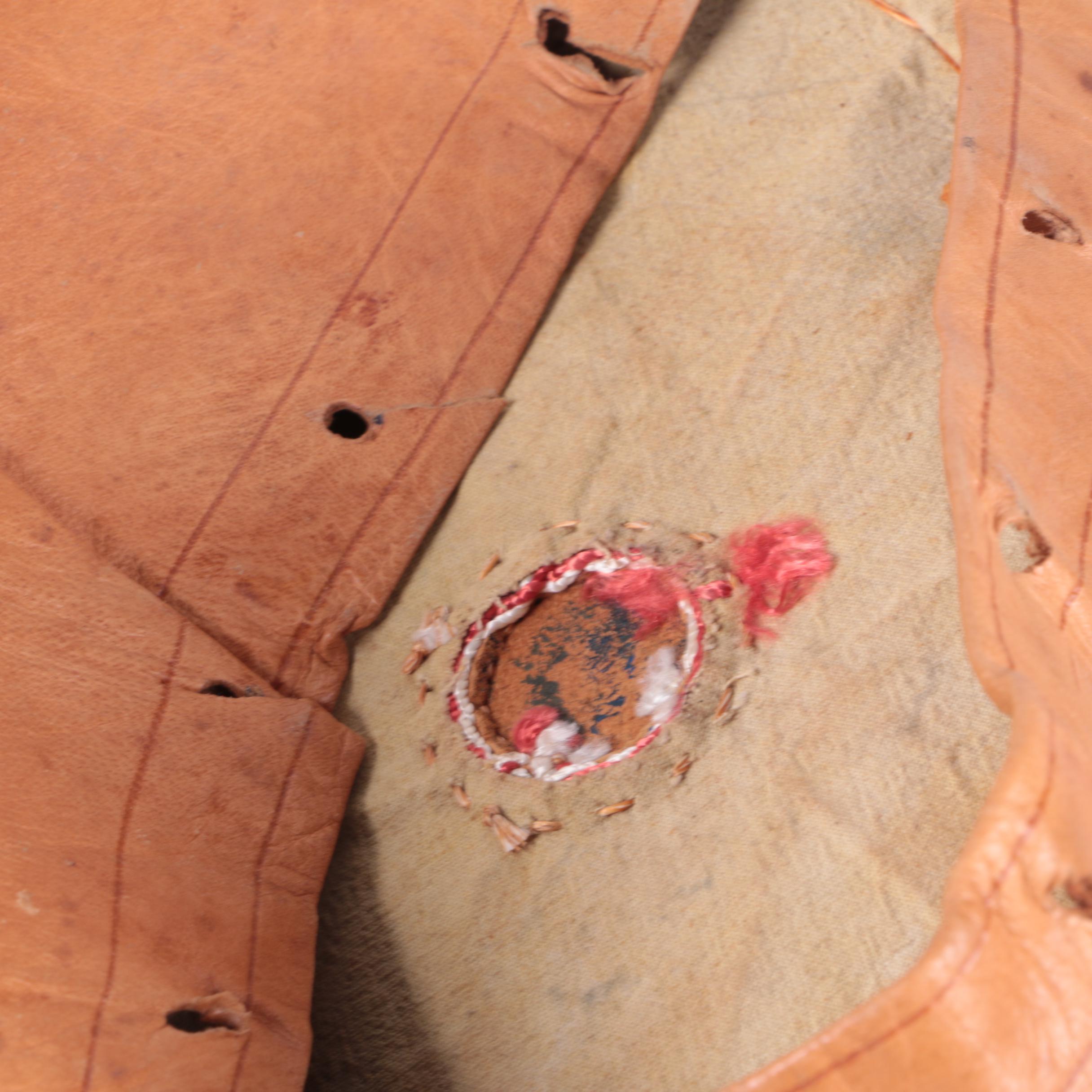 Leather Moroccan and Egyptian Style Unstuffed Poufs