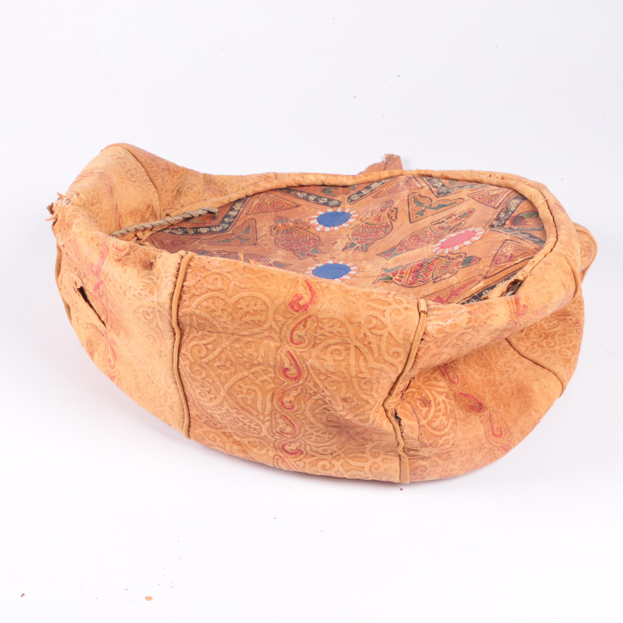 Leather Moroccan and Egyptian Style Unstuffed Poufs