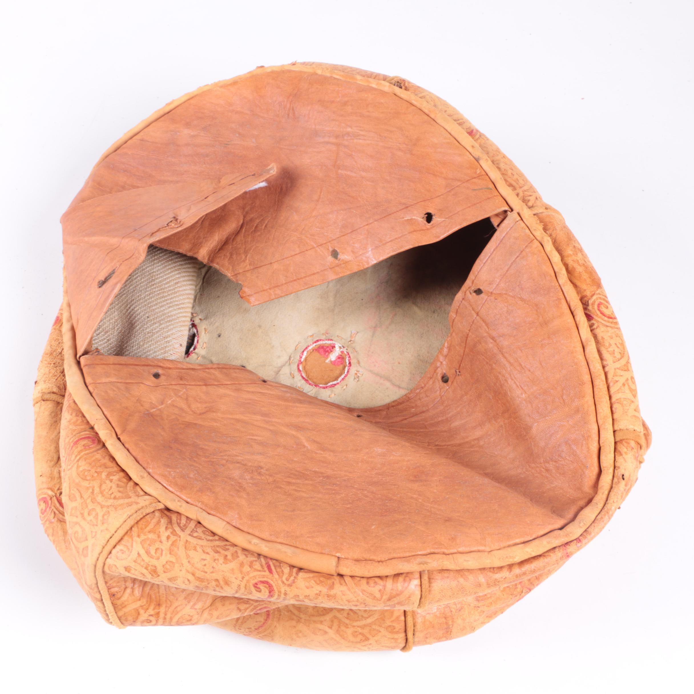 Leather Moroccan and Egyptian Style Unstuffed Poufs