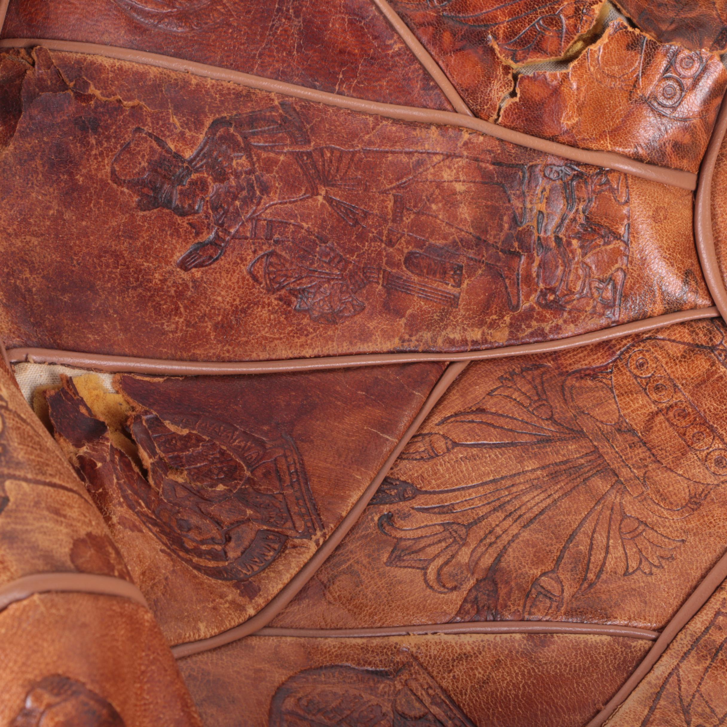 Leather Moroccan and Egyptian Style Unstuffed Poufs