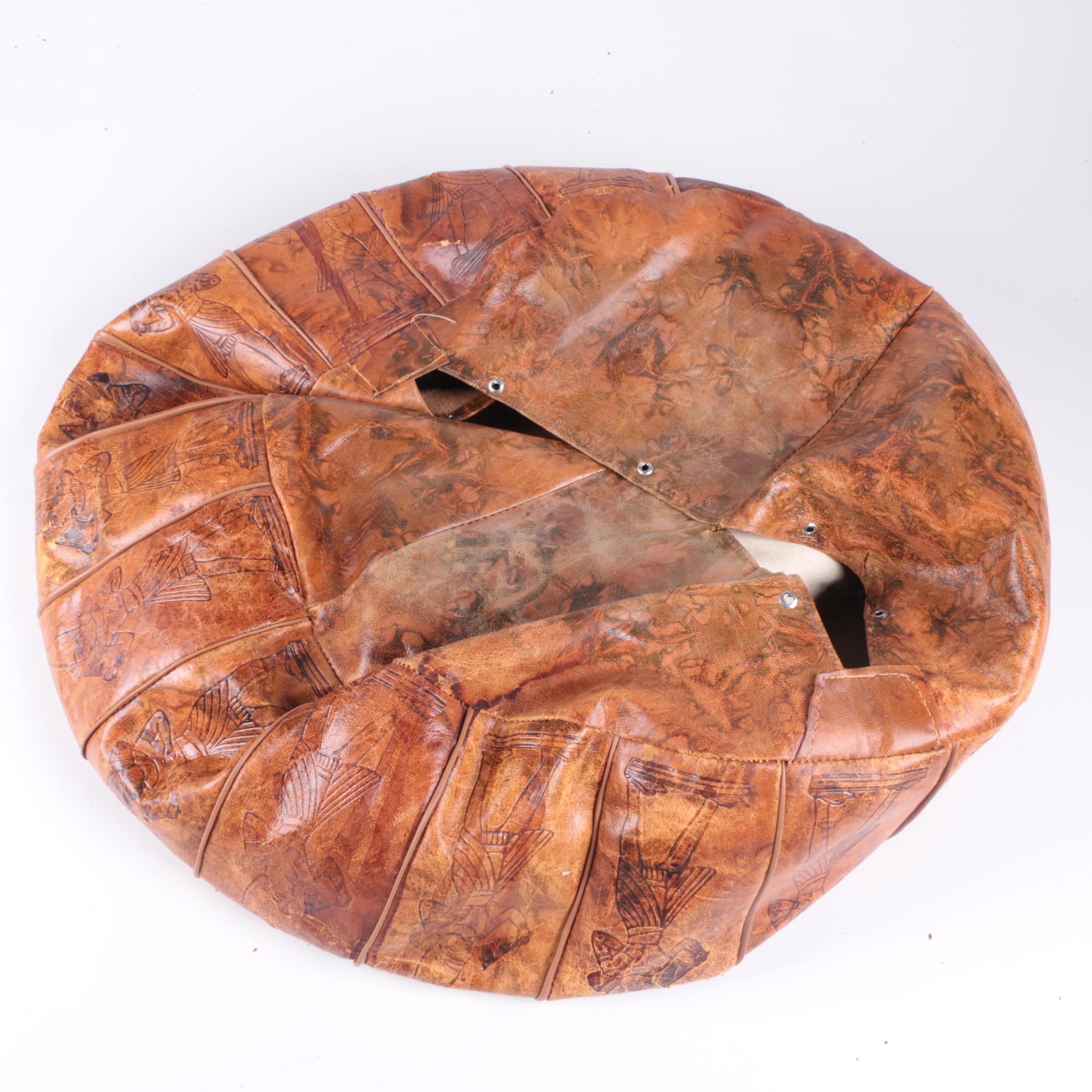 Leather Moroccan and Egyptian Style Unstuffed Poufs