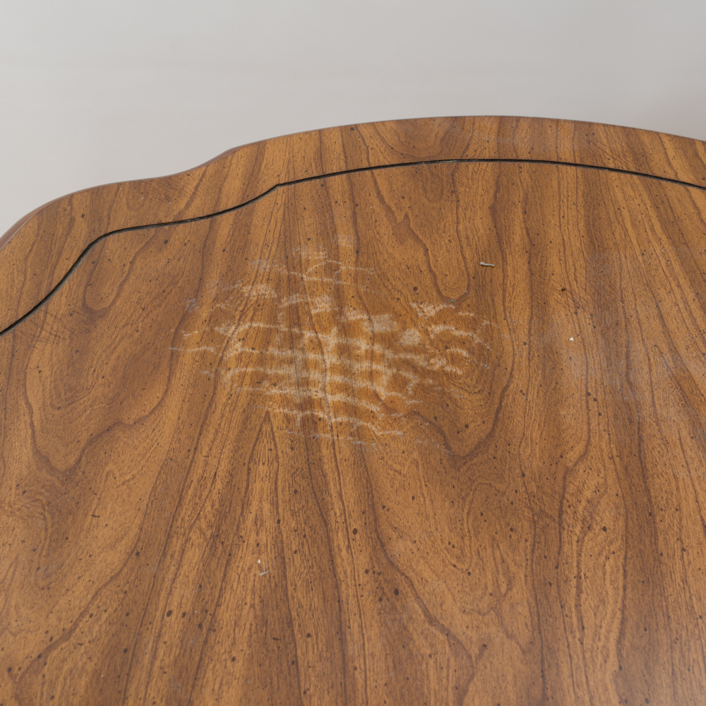 Vintage Pecan Round Side Table